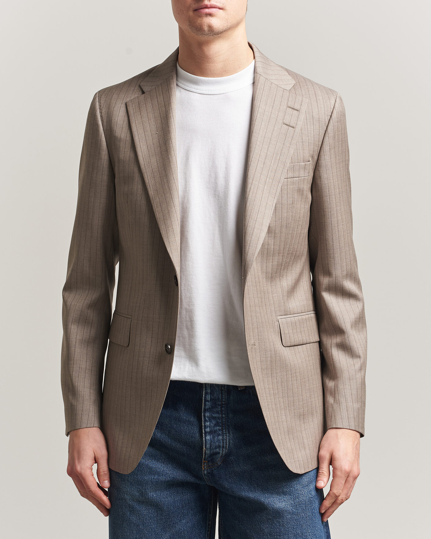 Herre | Blazere & jakker | Tiger of Sweden | Ease Wool Pinstriped Blazer Clay