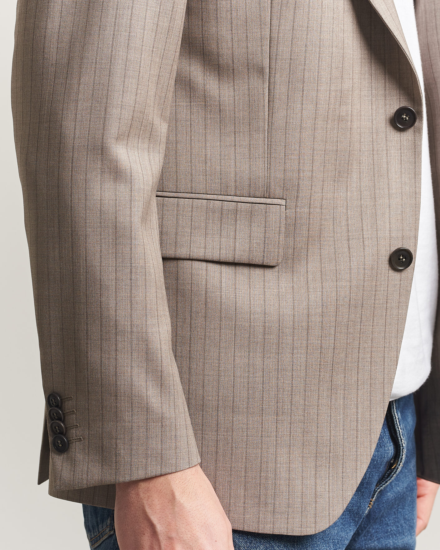 Herre | Blazere & jakker | Tiger of Sweden | Ease Wool Pinstriped Blazer Clay