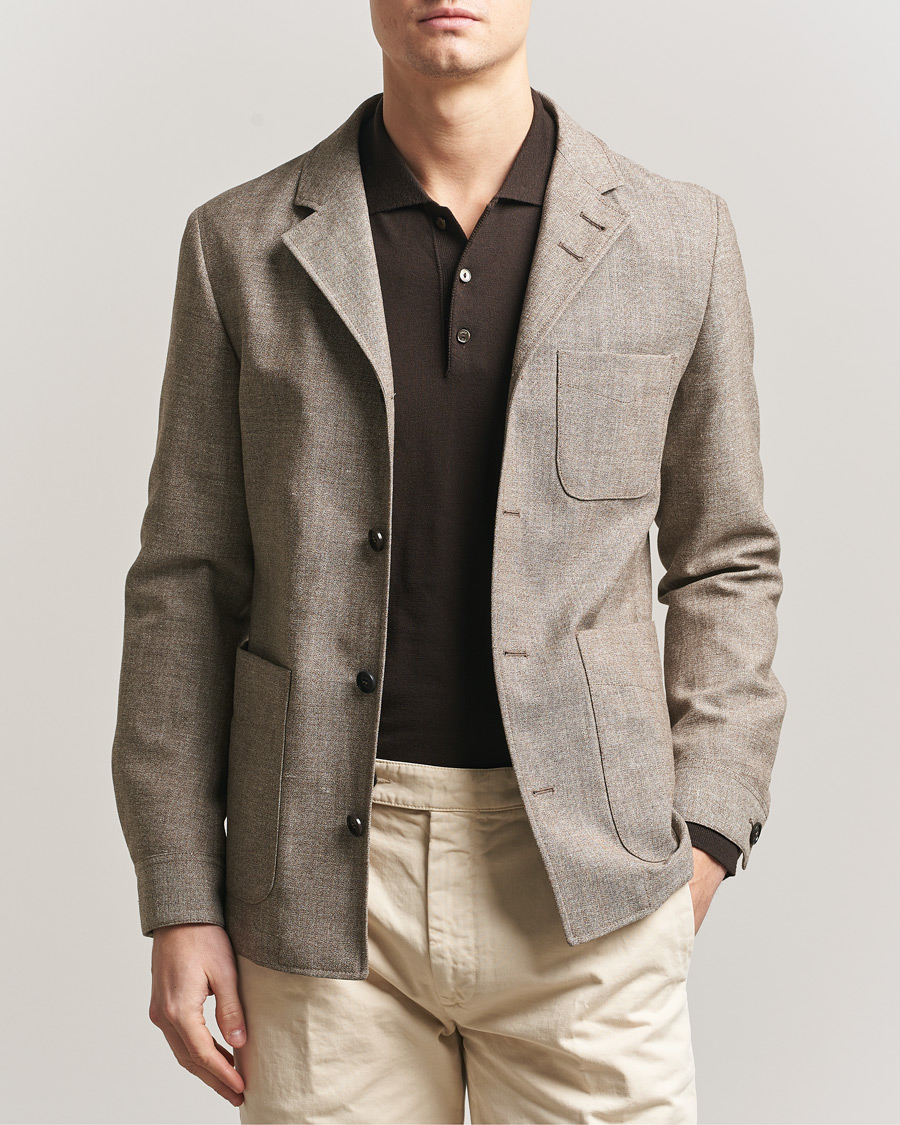 Herre | Blazere & jakker | Tiger of Sweden | Harrison Wool/Linen Blazer Sawgrass Brown