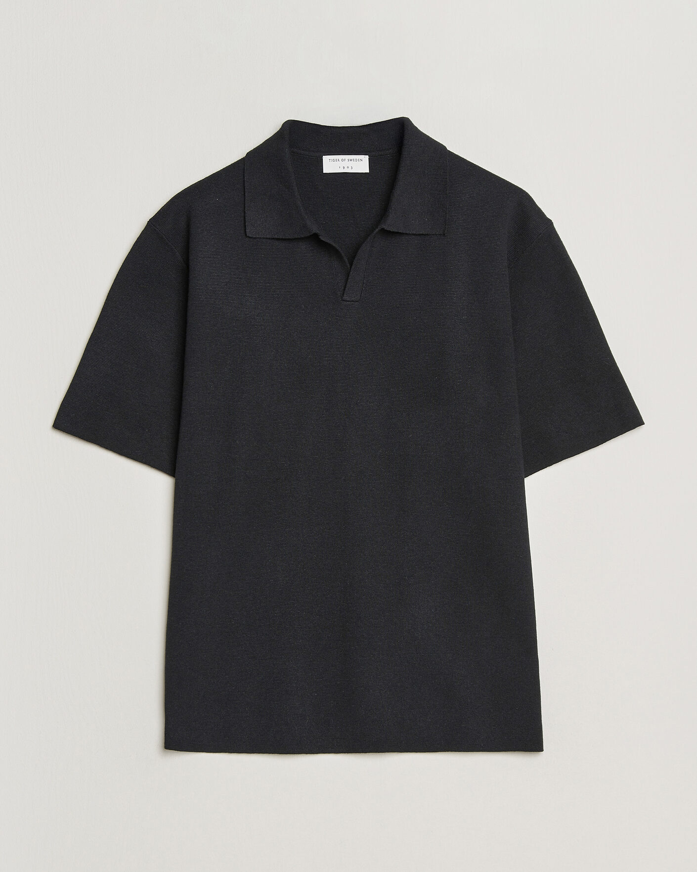 Herre | Polotrøjer | Tiger of Sweden | Maelon Cotton/Linen Knitted Polo Black