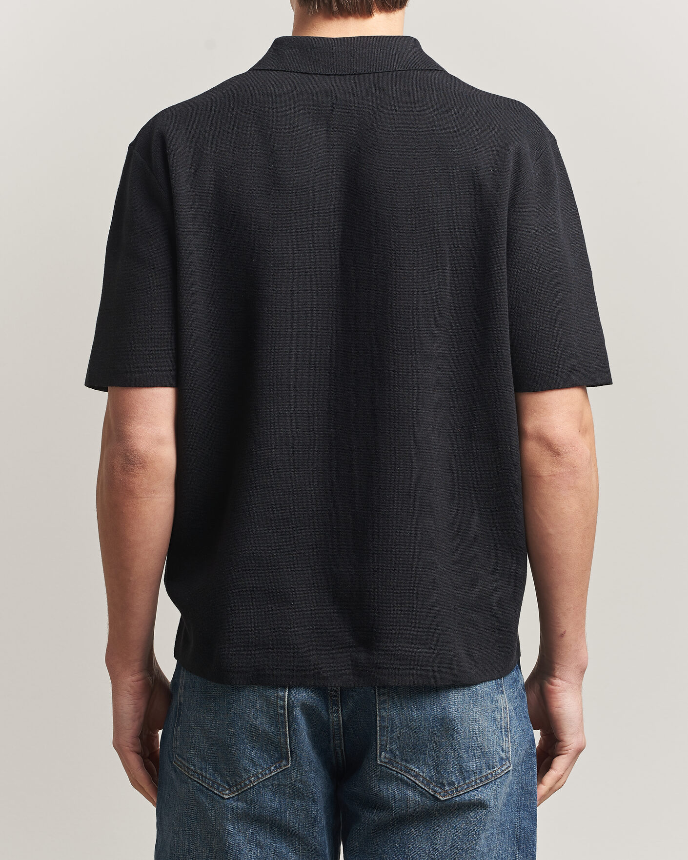 Herre | Polotrøjer | Tiger of Sweden | Maelon Cotton/Linen Knitted Polo Black