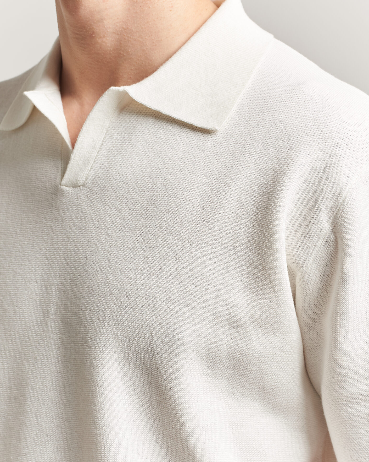 Herre | Polotrøjer | Tiger of Sweden | Maelon Cotton/Linen Knitted Polo Pure White