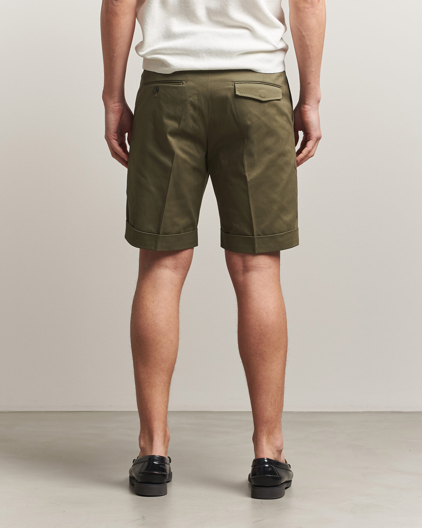 Herre | Shorts | Tiger of Sweden | Tenut Cotton Chino Shorts Kalamata Green