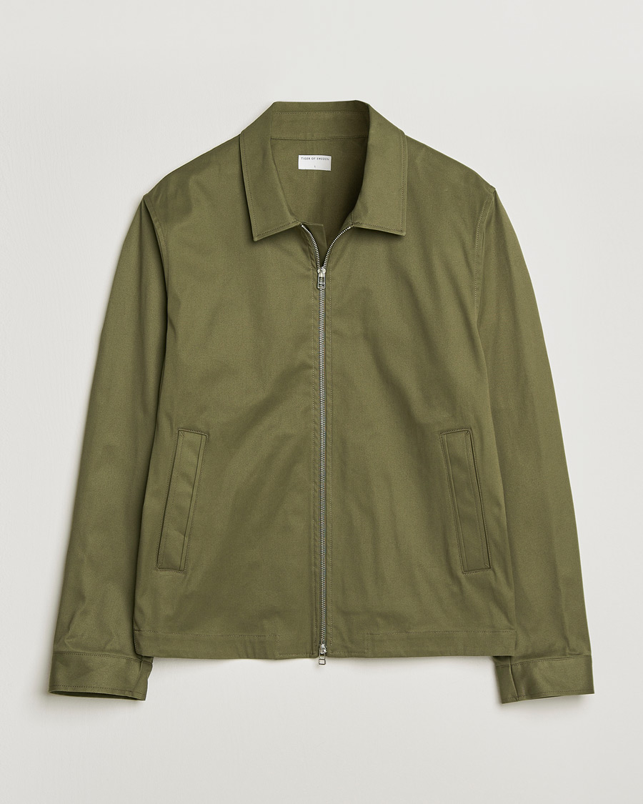 Herre | Skjorter | Tiger of Sweden | Barnaby Cotton Overshirt Kalamata Green