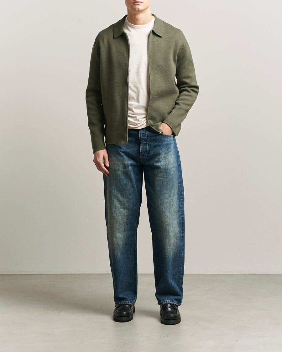 Herre | Trøjer | Tiger of Sweden | Celyn Knitted Full Zip Kalamata Green