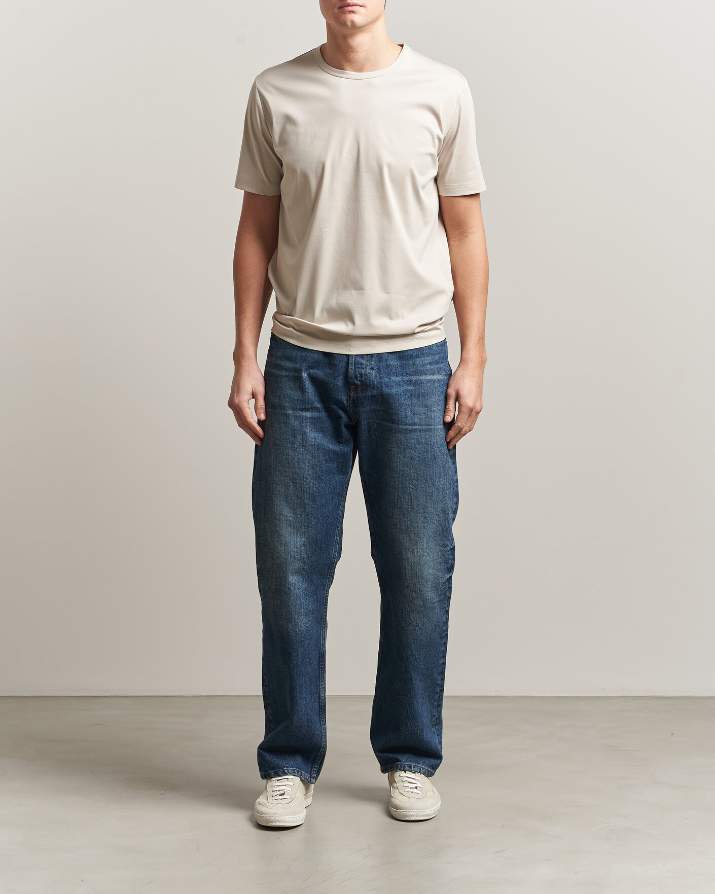 Herre | T-Shirts | Tiger of Sweden | Olaf Mercerized Cotton T-Shirt Seline Grey