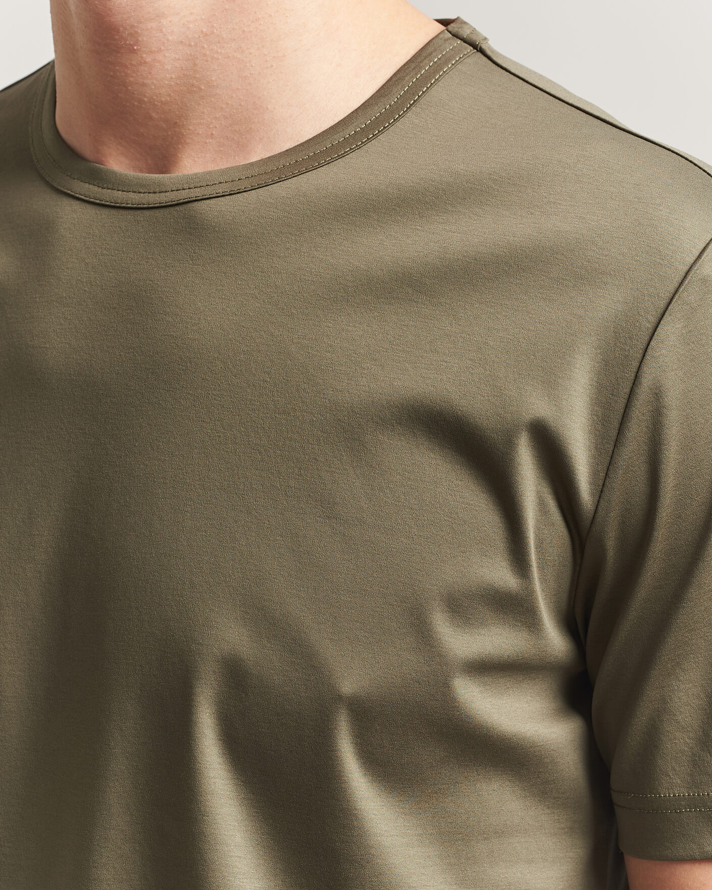 Herre | T-Shirts | Tiger of Sweden | Olaf Mercerized Cotton T-Shirt Kalamata Green