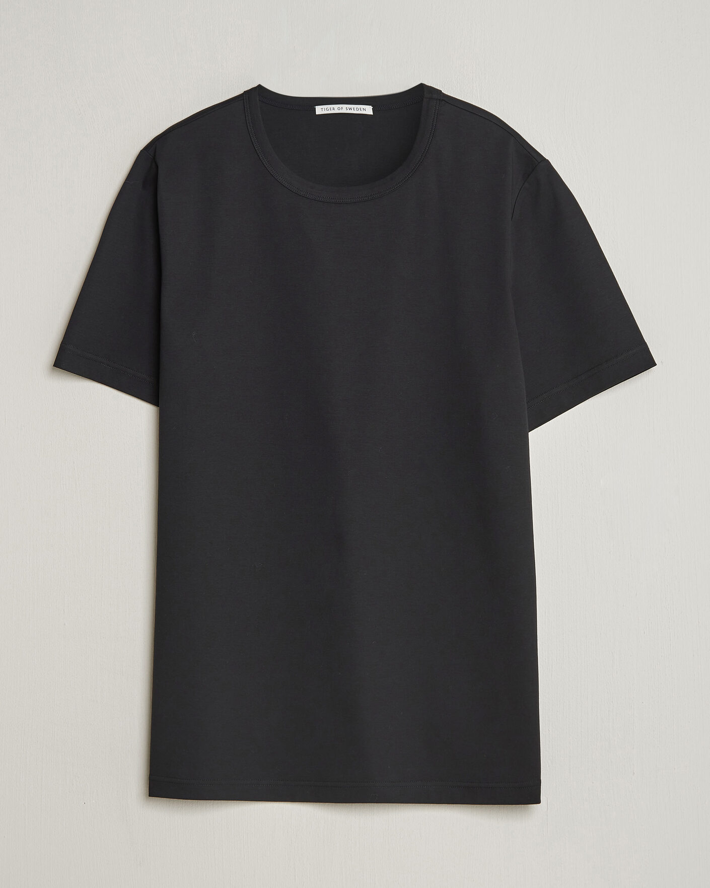 Herre | T-Shirts | Tiger of Sweden | Olaf Mercerized Cotton T-Shirt Black