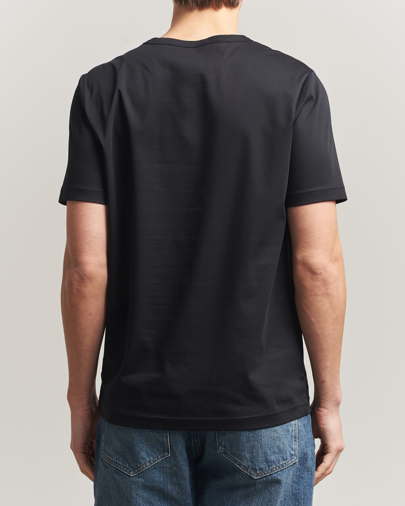 Herre | T-Shirts | Tiger of Sweden | Olaf Mercerized Cotton T-Shirt Black
