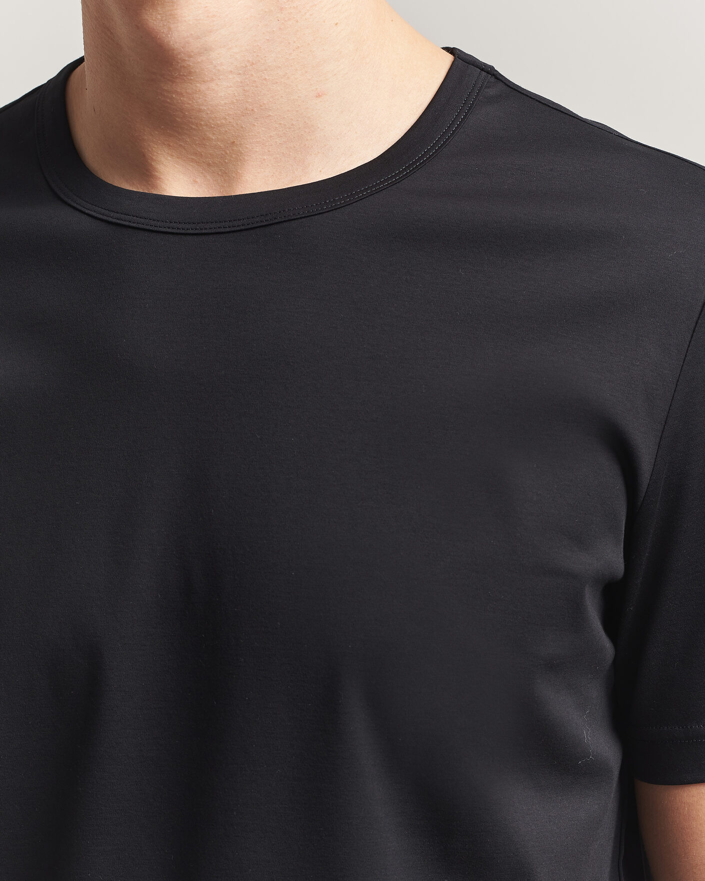 Herre | T-Shirts | Tiger of Sweden | Olaf Mercerized Cotton T-Shirt Black