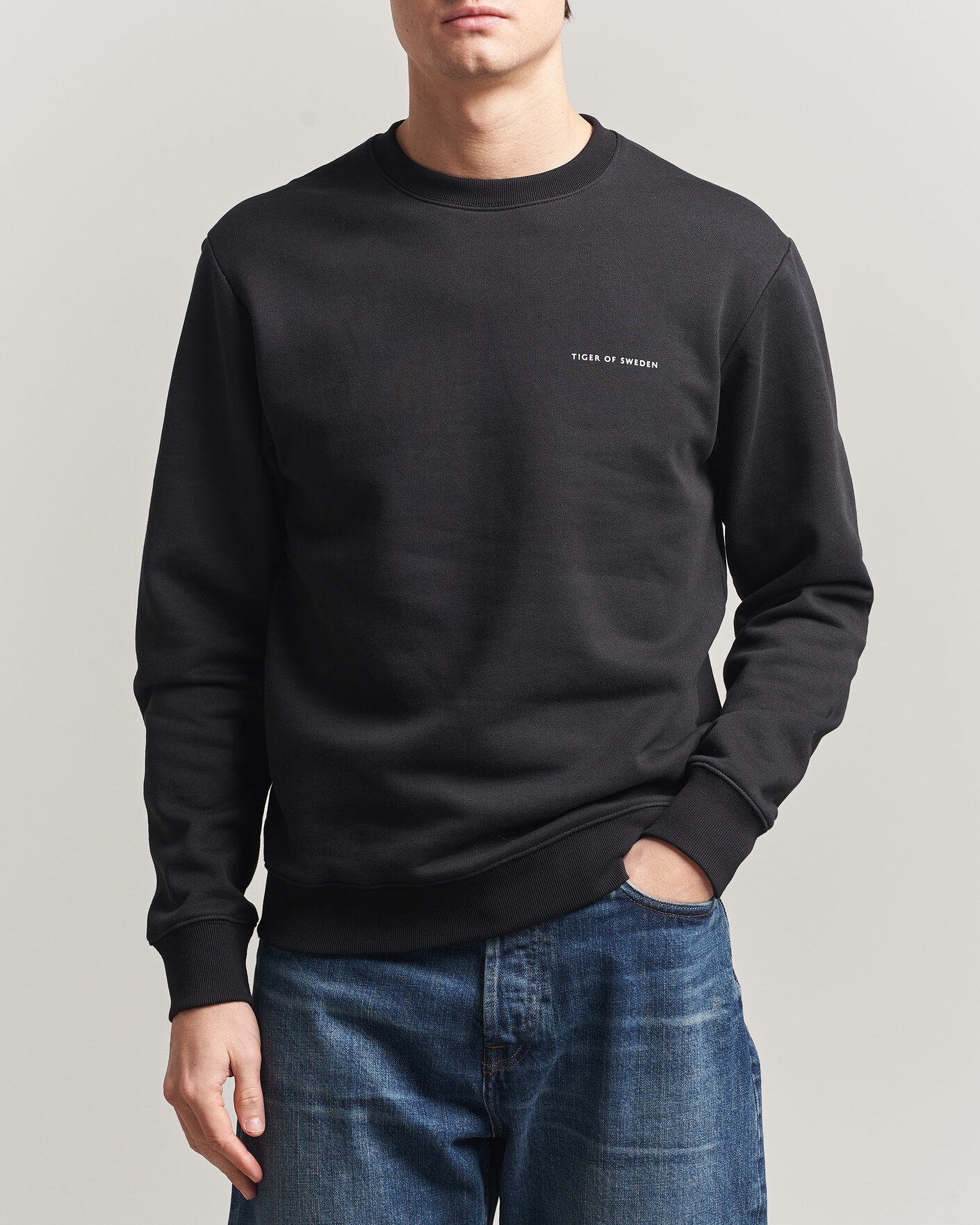 Herre | Trøjer | Tiger of Sweden | Emerson Crew Neck Sweatshirt Black