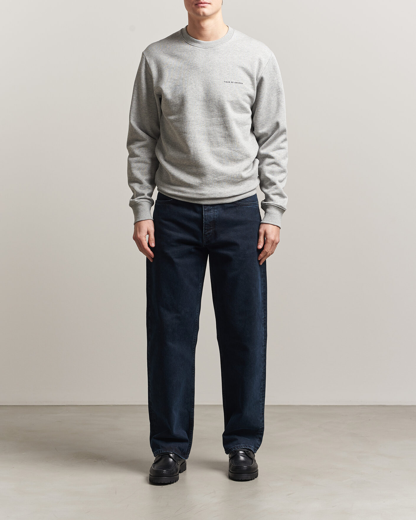 Herre | Trøjer | Tiger of Sweden | Emerson Crew Neck Sweatshirt Grey Melange