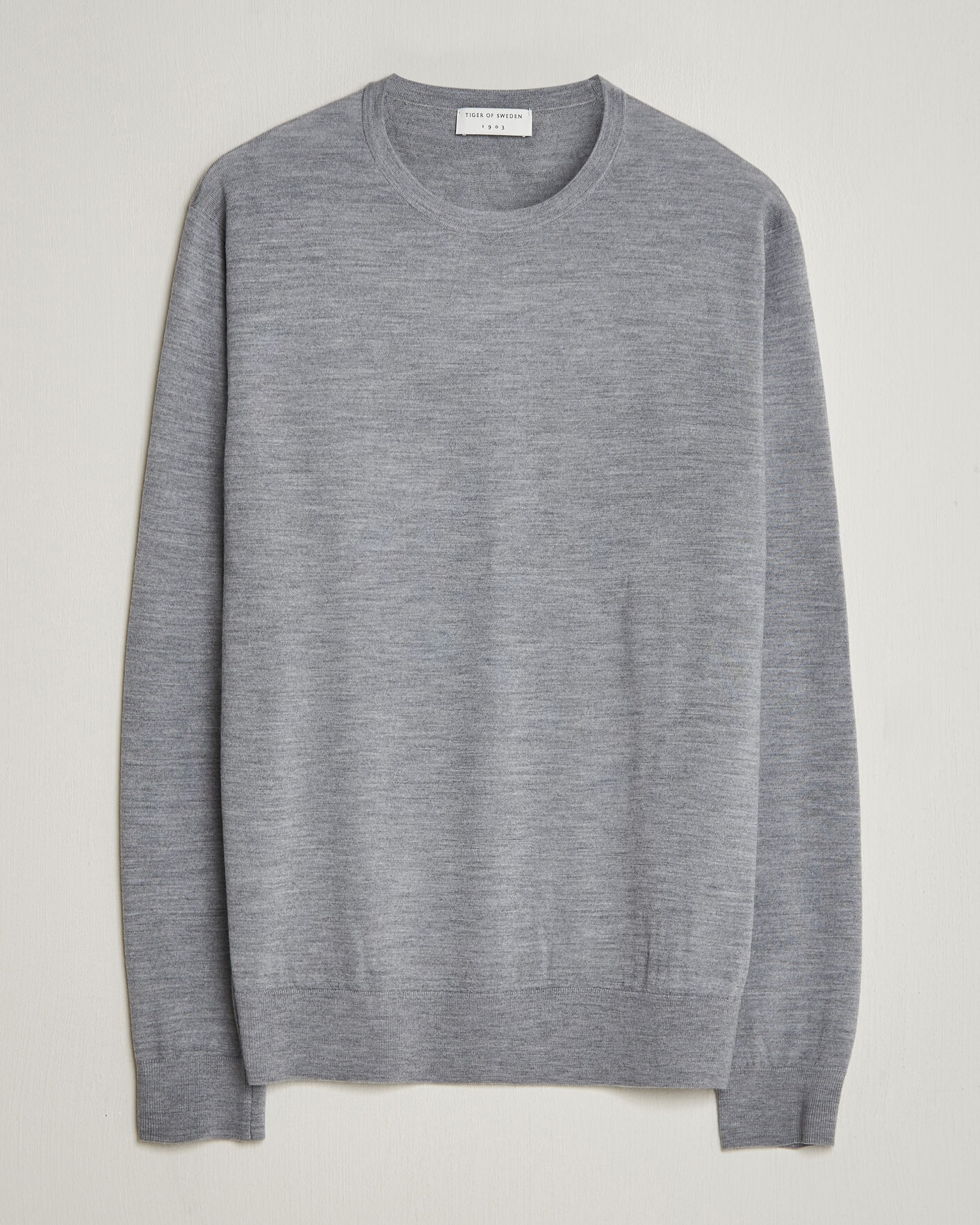 Herre | Trøjer | Tiger of Sweden | Connor Crew Neck Pullover Grey Melange