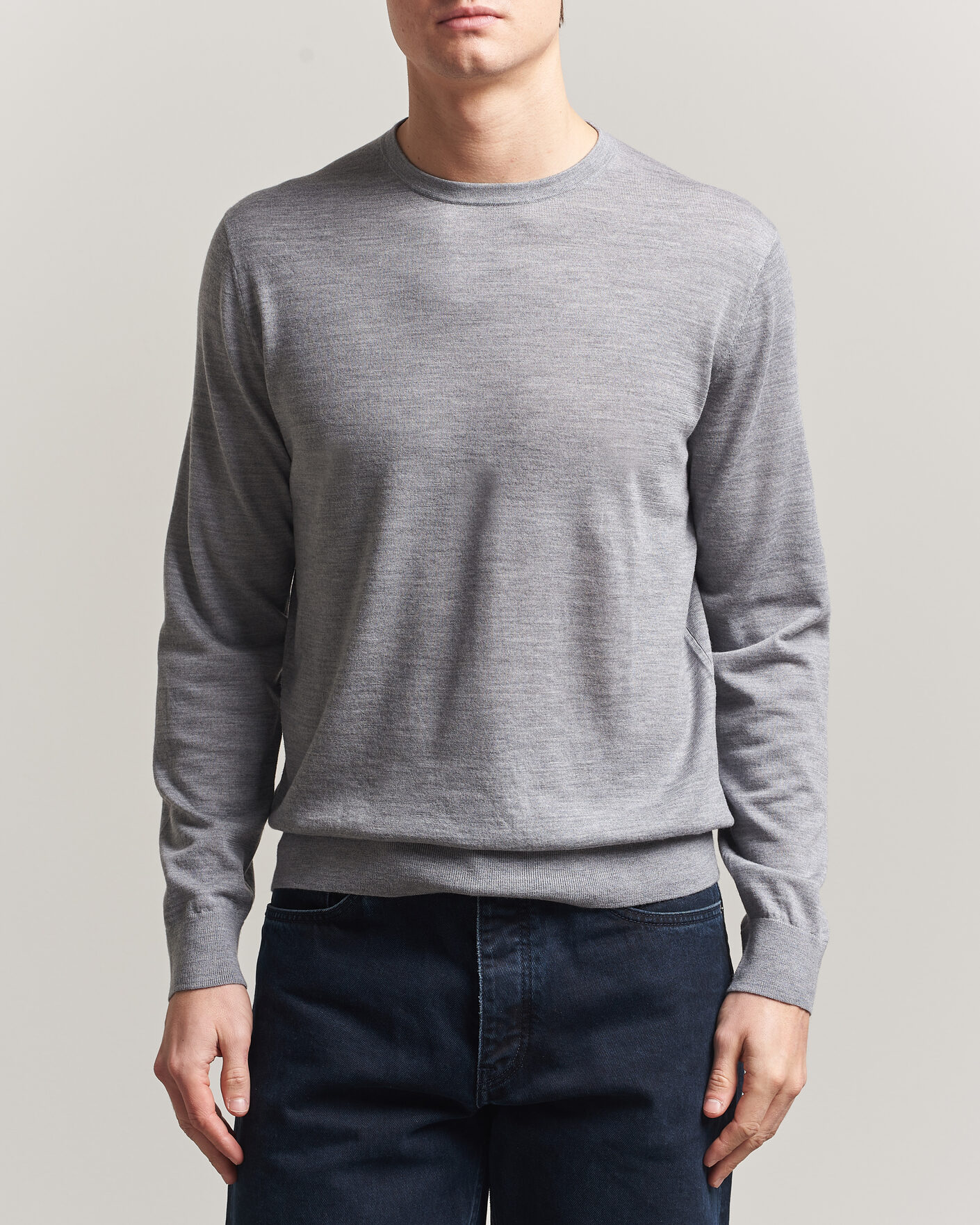 Herre | Trøjer | Tiger of Sweden | Connor Crew Neck Pullover Grey Melange