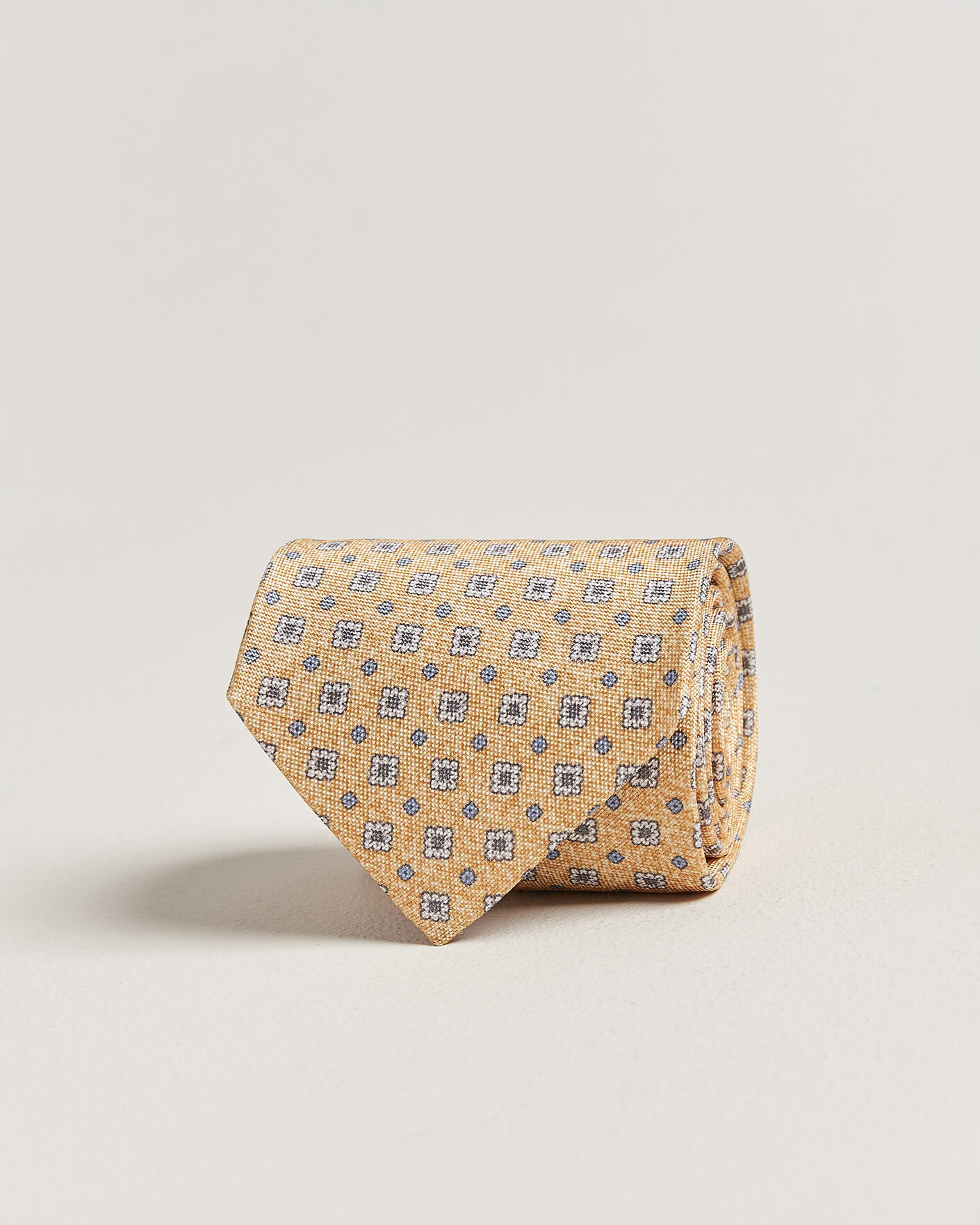 Herre | Slips | Amanda Christensen | Silk Oxford 8cm Flower Tie Yellow