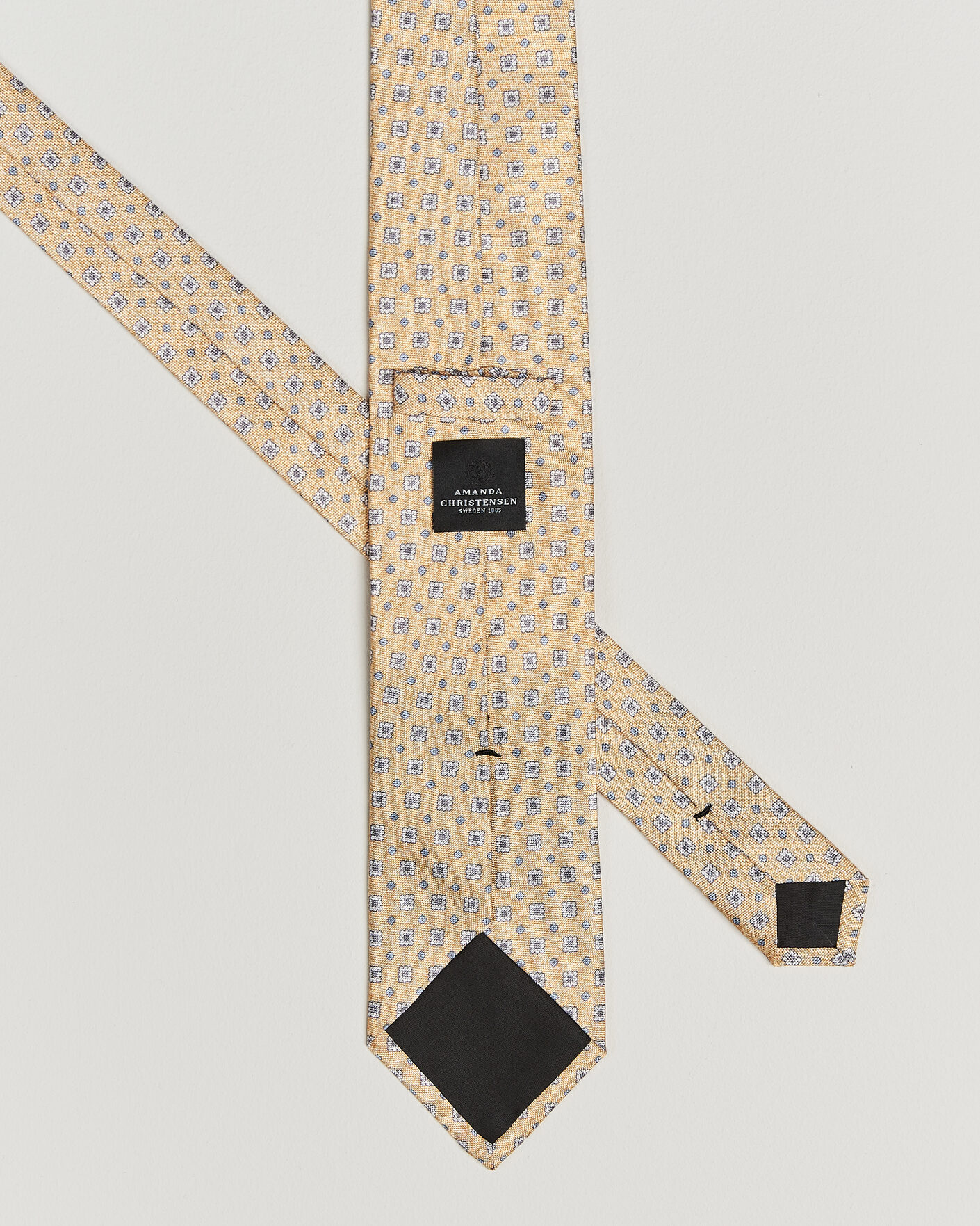 Herre | Slips | Amanda Christensen | Silk Oxford 8cm Flower Tie Yellow