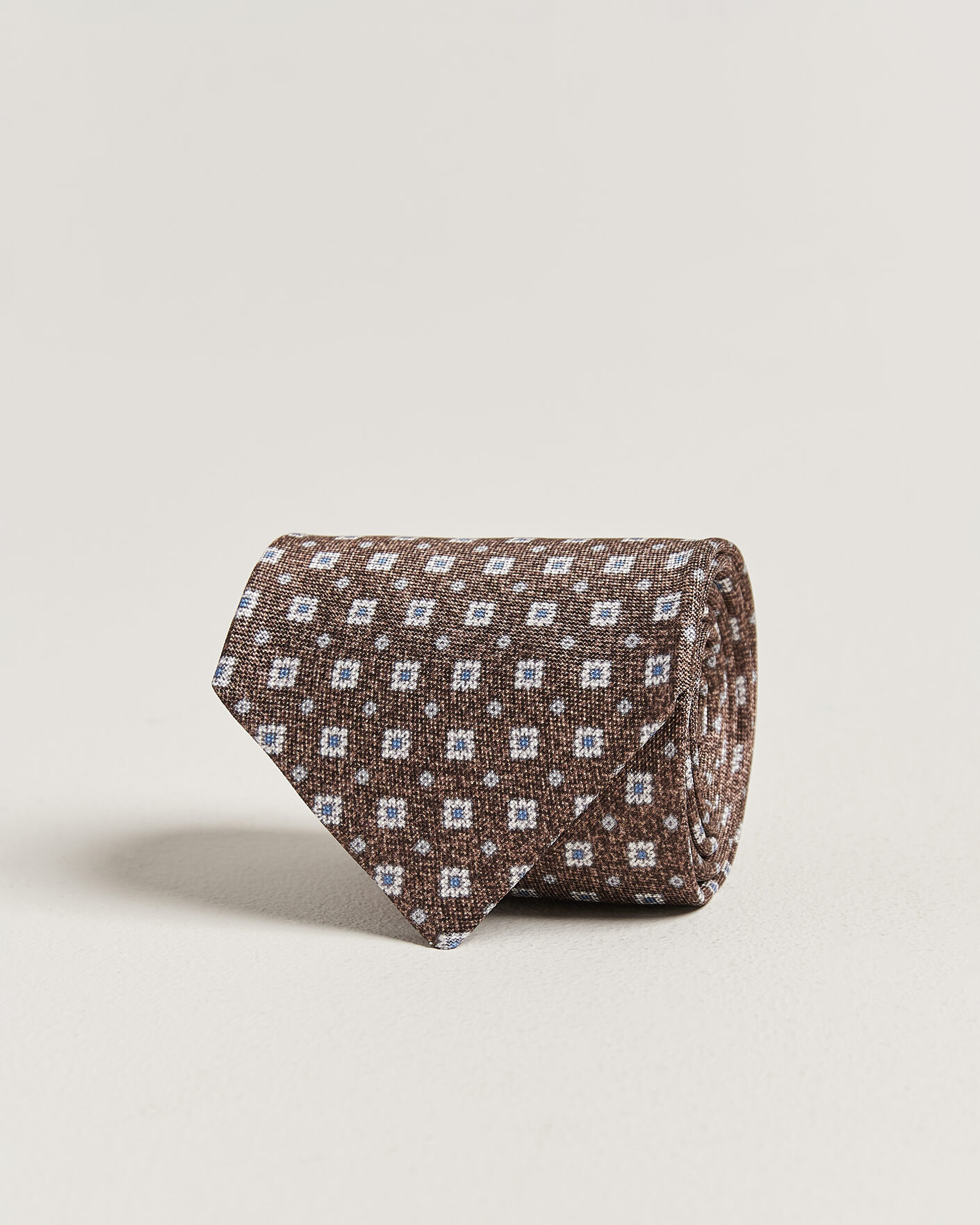 Herre | Slips | Amanda Christensen | Silk Oxford 8cm Flower Tie Brown
