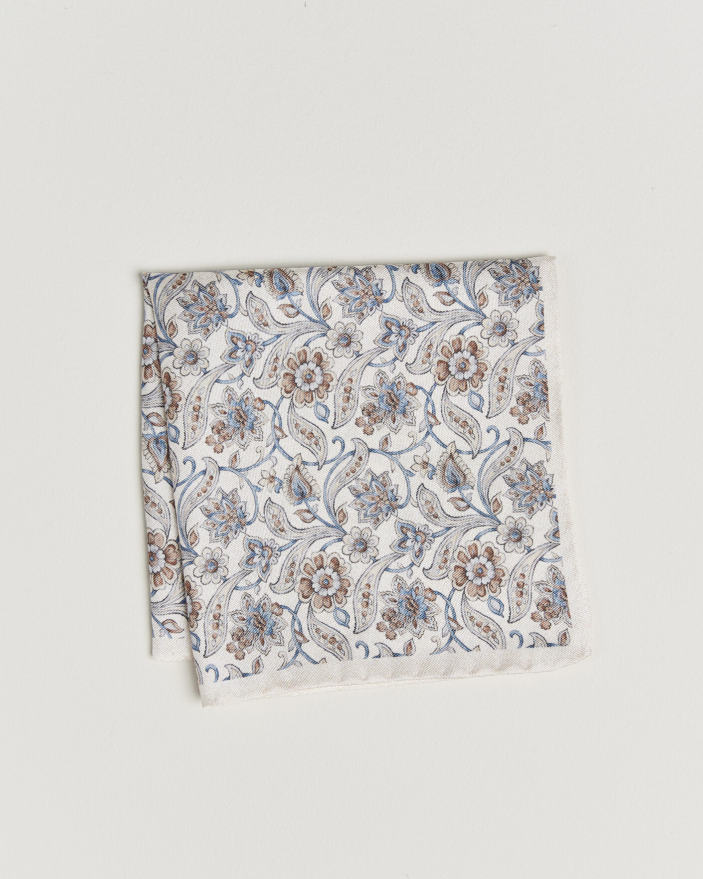 Herre | Lommeklude | Amanda Christensen | Silk Oxford Large Flower Pocket Square Cream