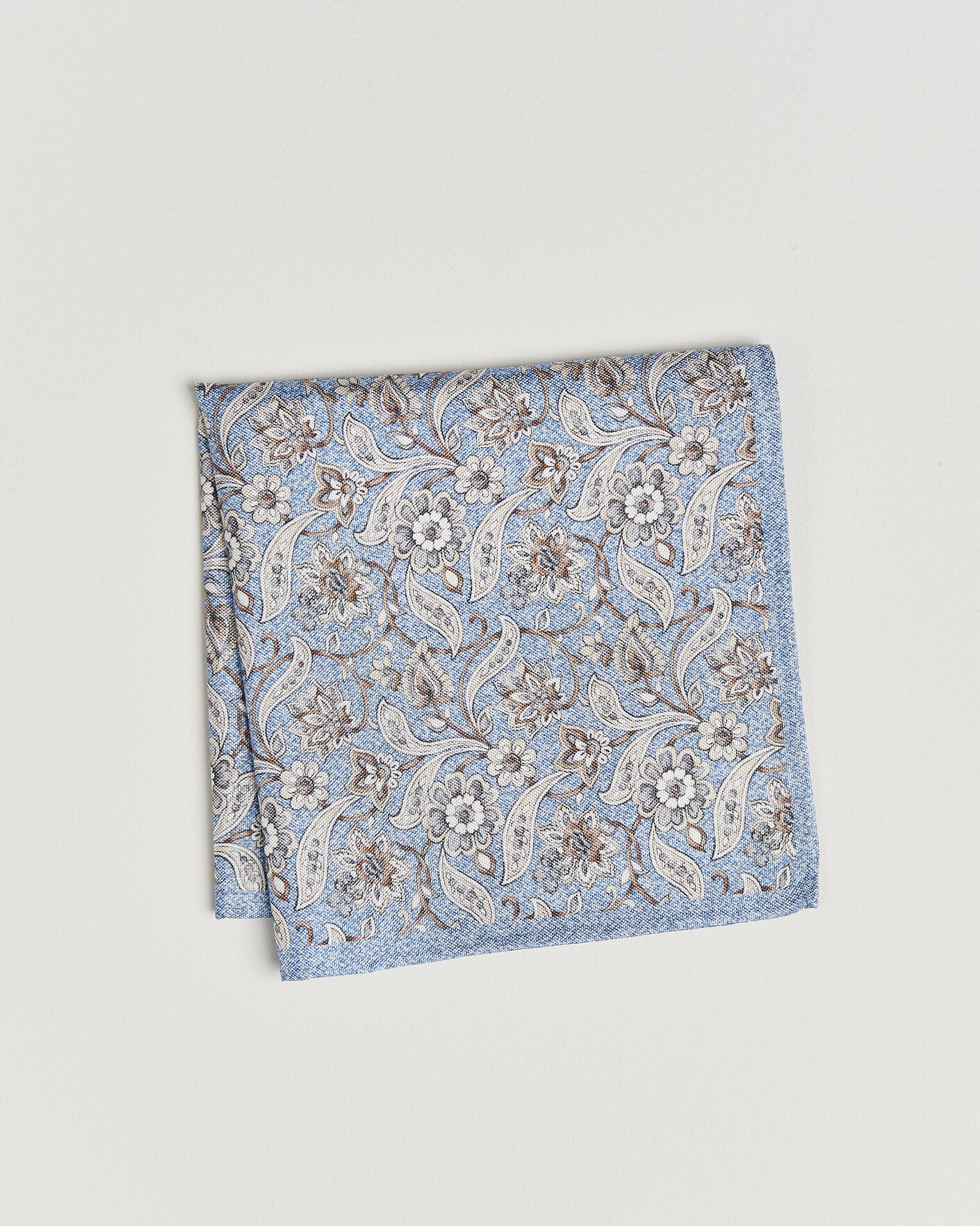 Herre | Lommeklude | Amanda Christensen | Silk Oxford Large Flower Pocket Square Blue