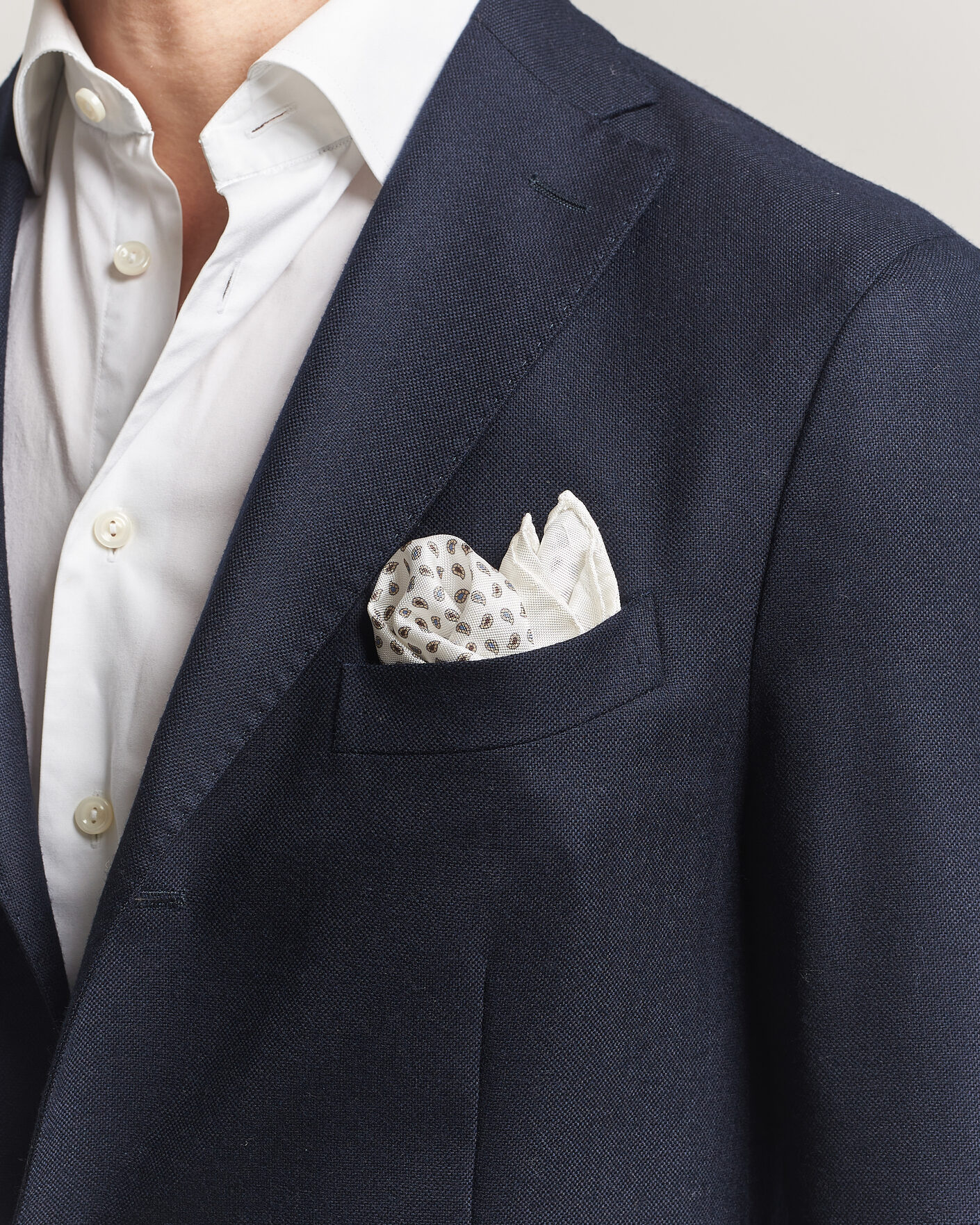 Herre | Lommeklude | Amanda Christensen | Silk Oxford Pocket Square White