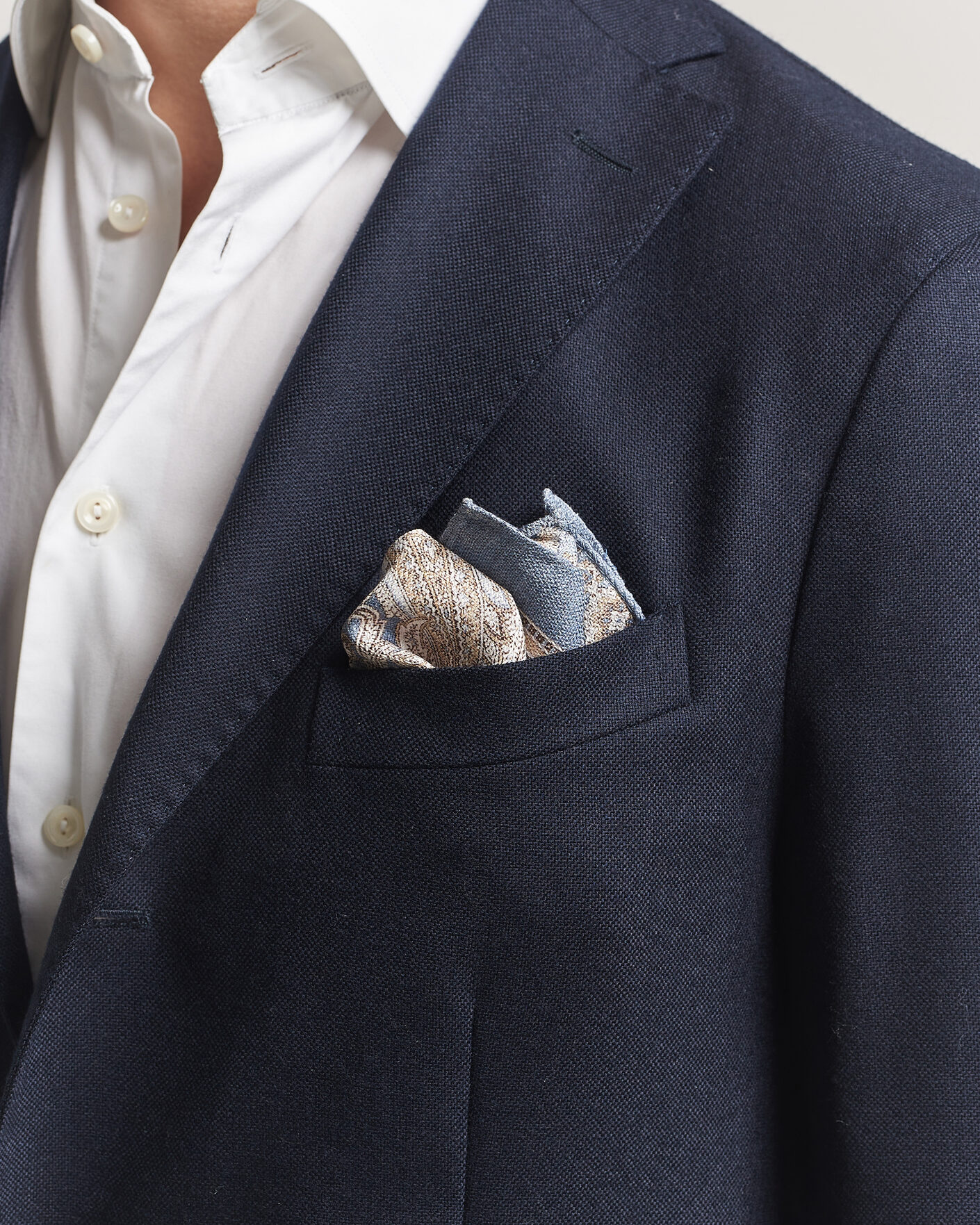 Herre | Lommeklude | Amanda Christensen | Silk Shappe Double Faced Pocket Square Navy