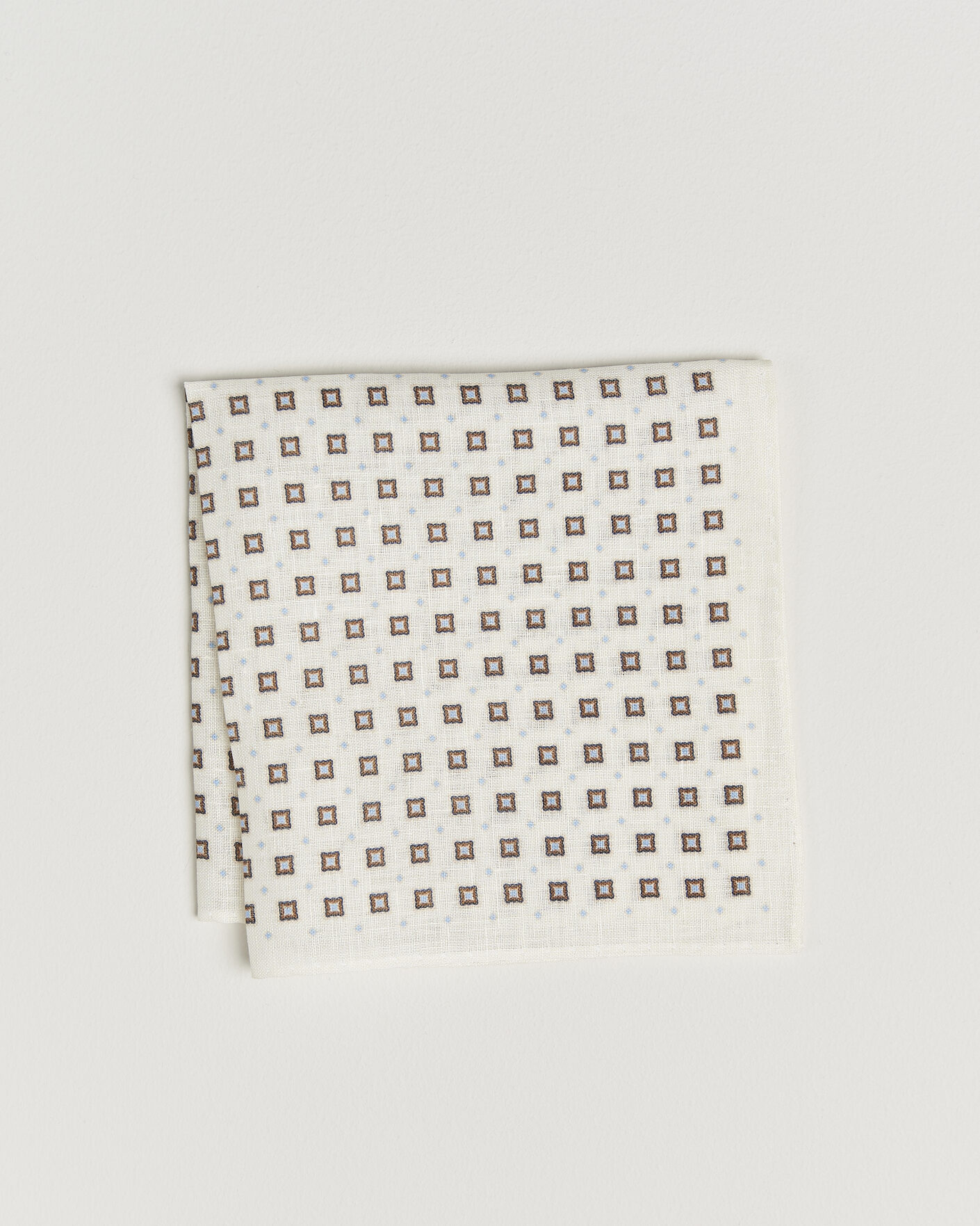 Herre | Lommeklude | Amanda Christensen | Linen Medallion Pocket Square Cream