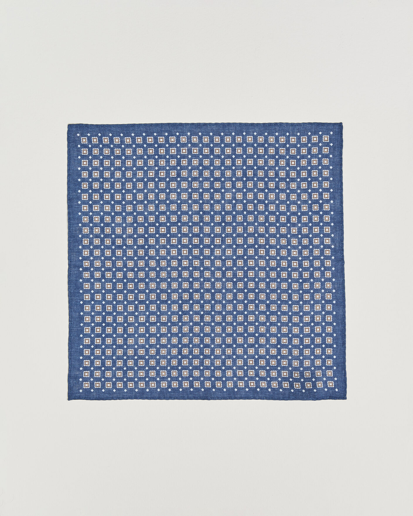 Herre | Lommeklude | Amanda Christensen | Linen Medallion Pocket Square Navy