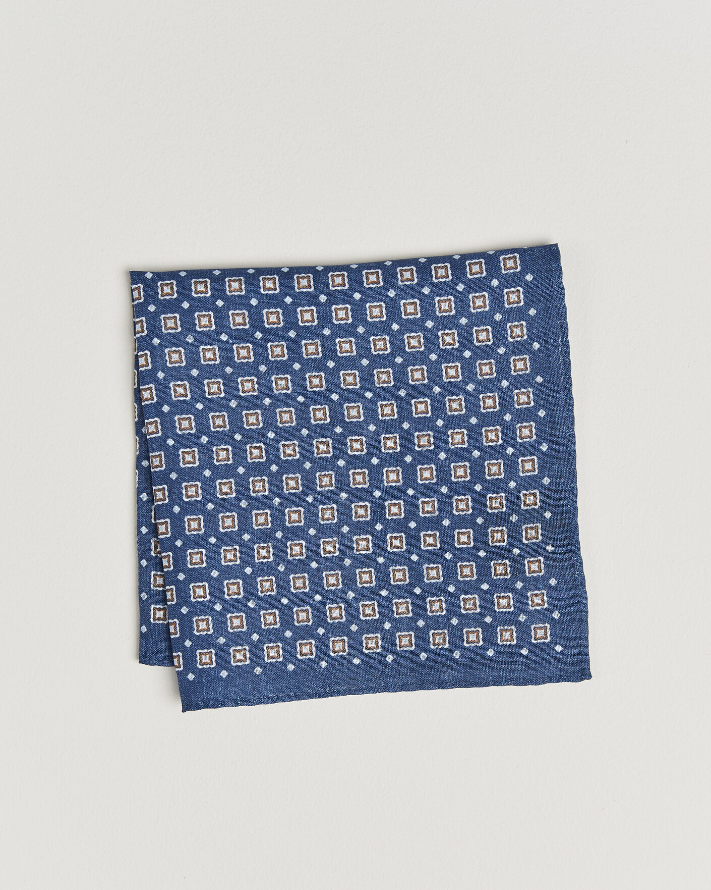 Herre | Lommeklude | Amanda Christensen | Linen Medallion Pocket Square Navy