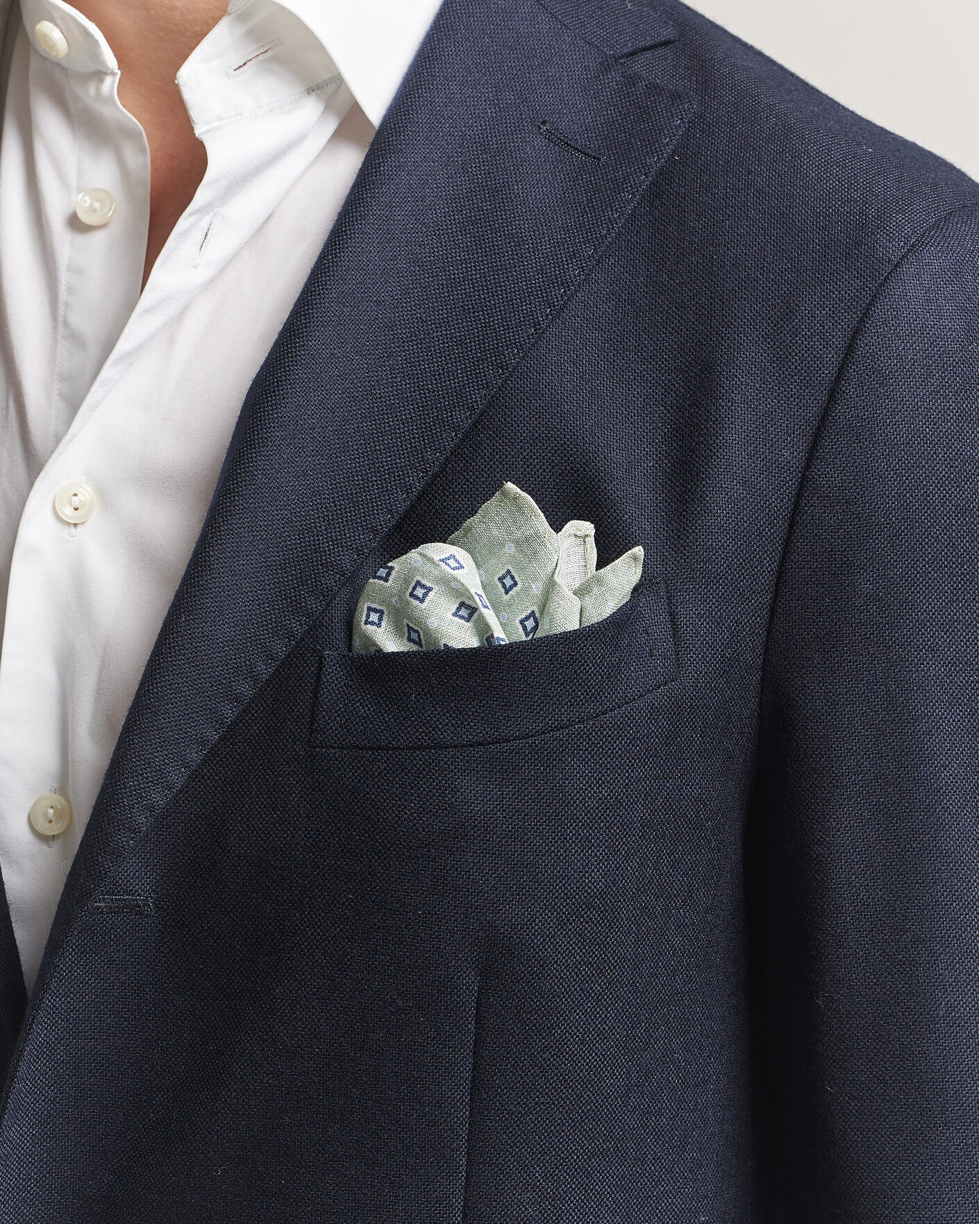 Herre | Lommeklude | Amanda Christensen | Linen Medallion Pocket Square Green