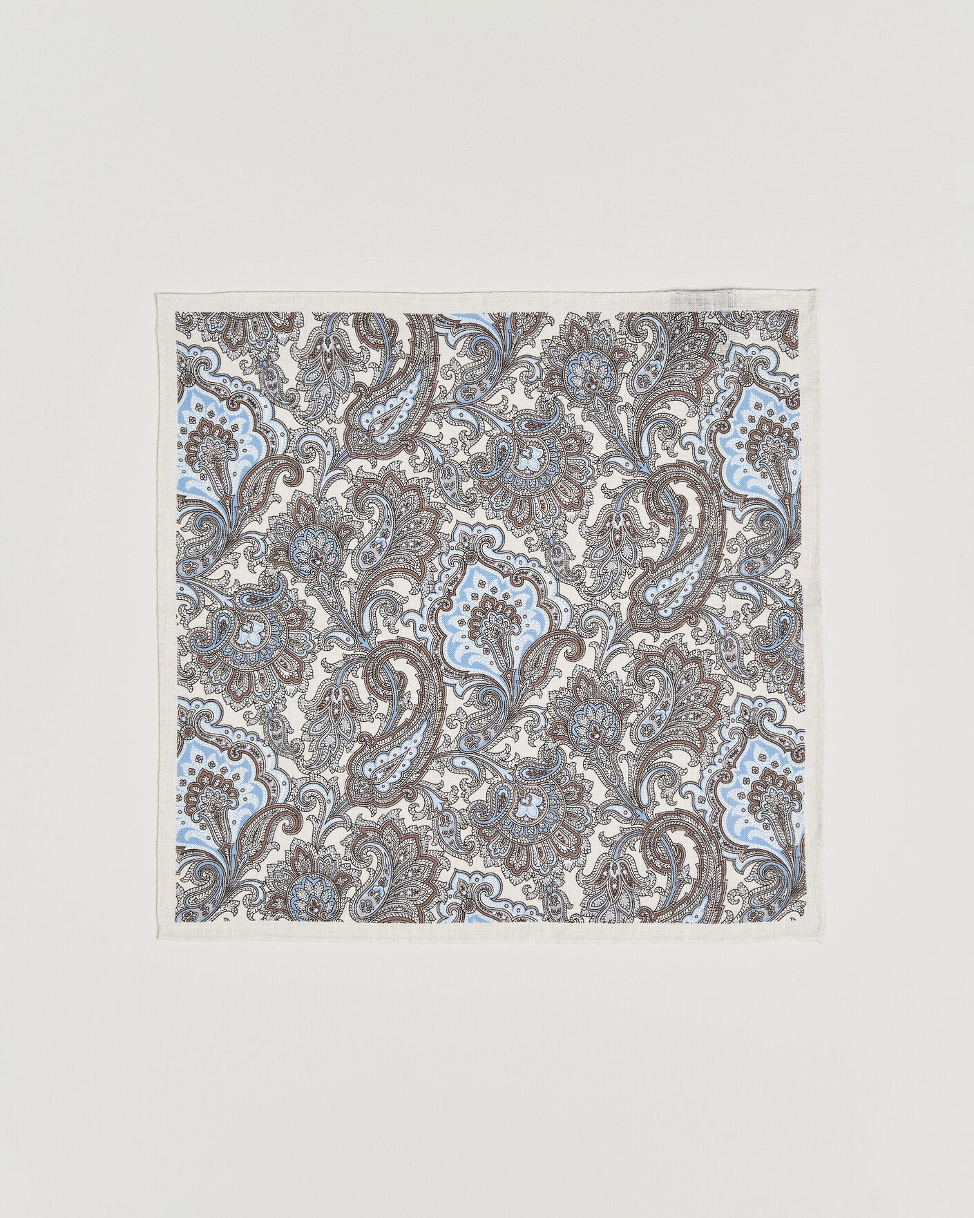 Herre | Lommeklude | Amanda Christensen | Linen Large Paisley Pocket Square Cream