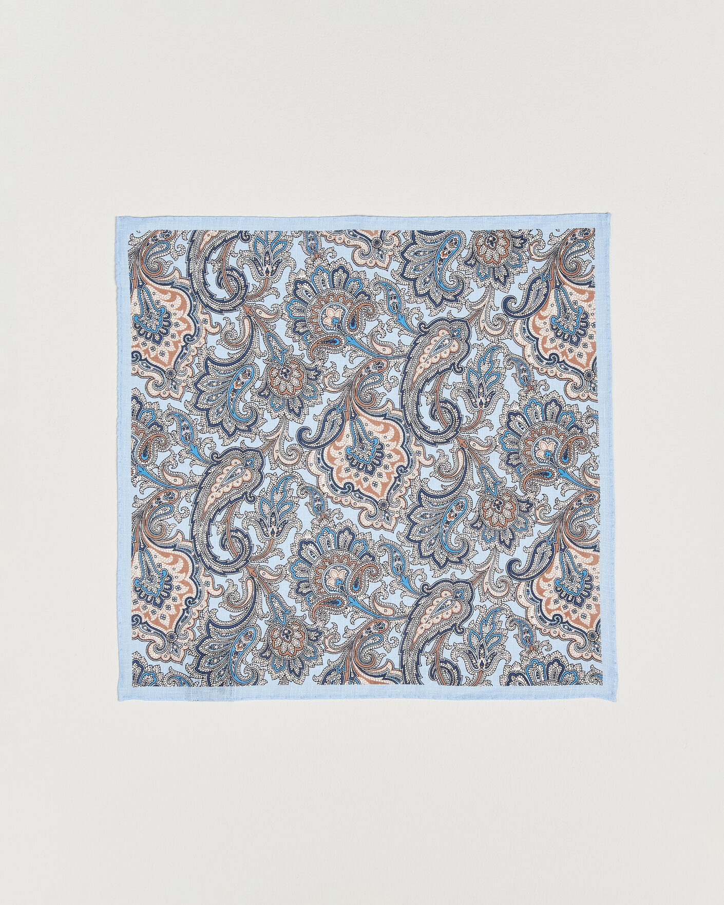 Herre | Lommeklude | Amanda Christensen | Linen Large Paisley Pocket Square Blue