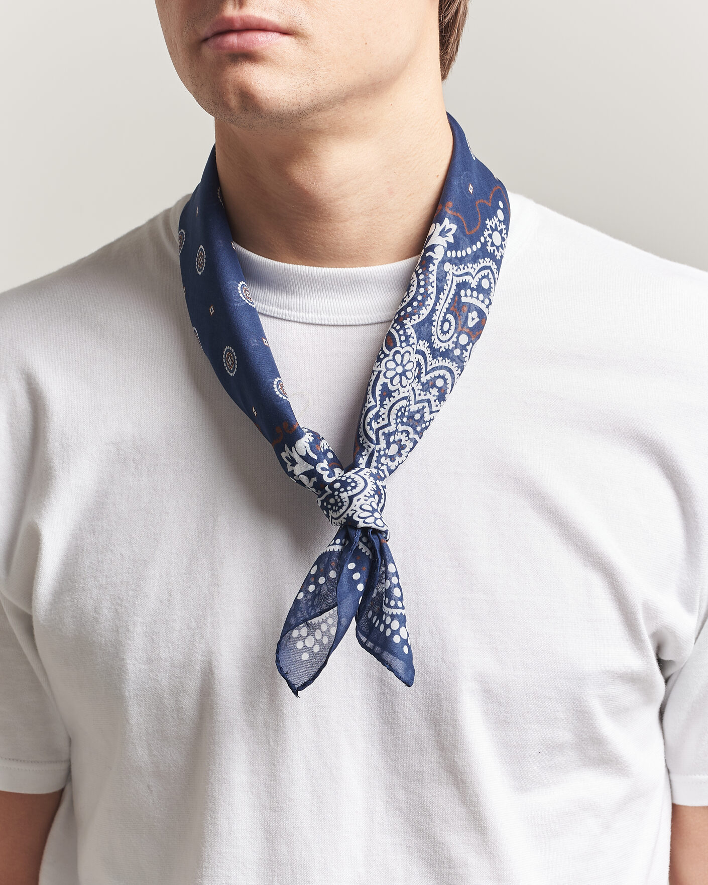 Herre | Tørklæde | Amanda Christensen | Cotton Voilé Medallion Bandana Navy