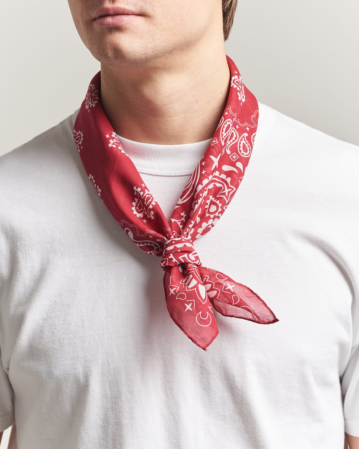 Herre | Tørklæde | Amanda Christensen | Cotton Voilé Paisley Bandana Red