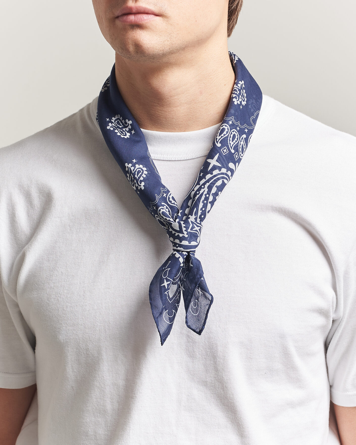 Herre | Tørklæde | Amanda Christensen | Cotton Voilé Paisley Bandana Navy