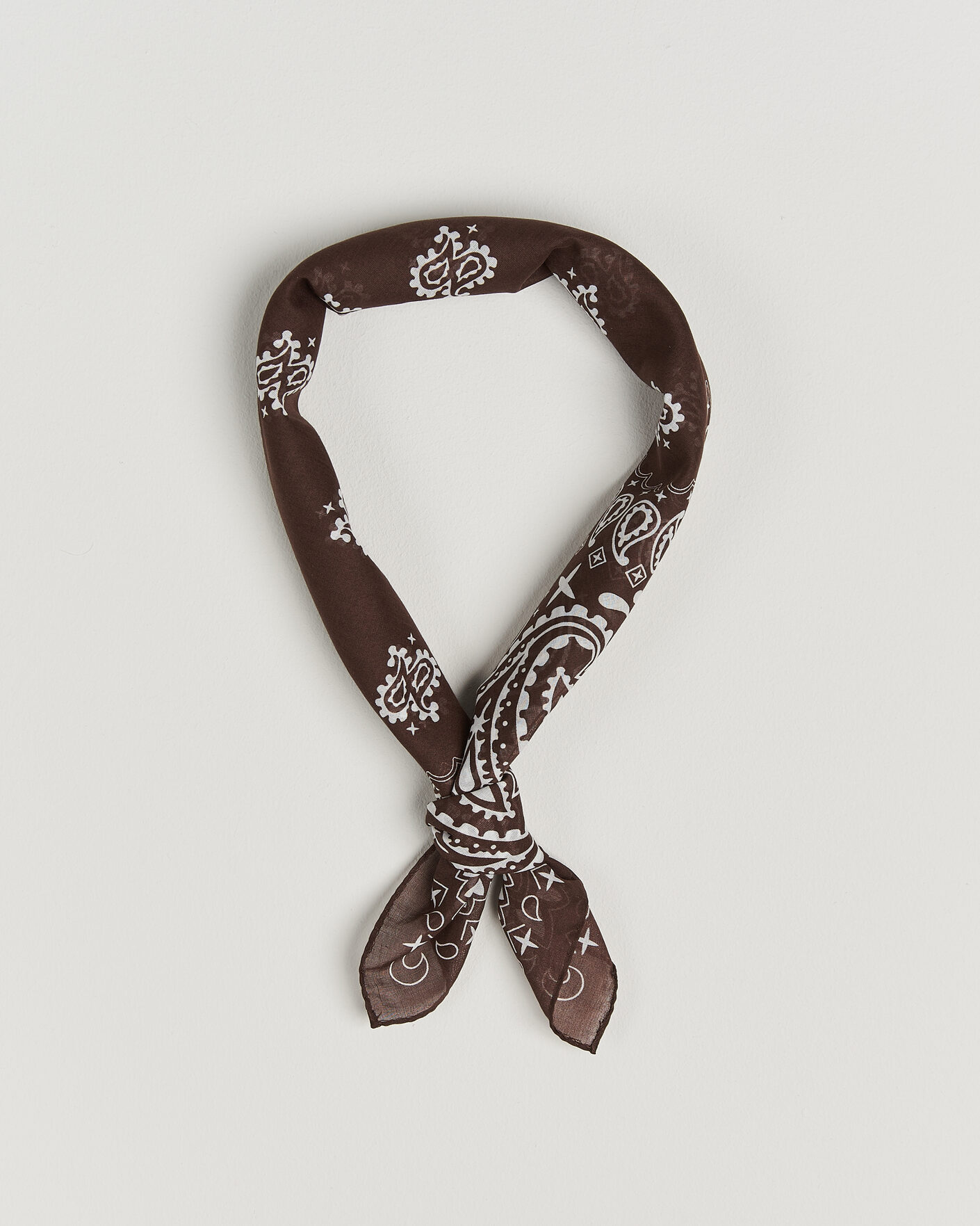 Herre | Tørklæde | Amanda Christensen | Cotton Voilé Paisley Bandana Dark Brown
