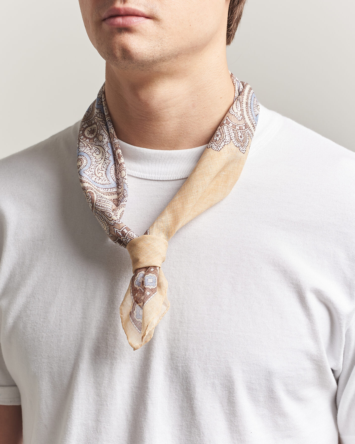 Herre | Tørklæde | Amanda Christensen | Cotton Voilé Large Paisley Bandana Yellow
