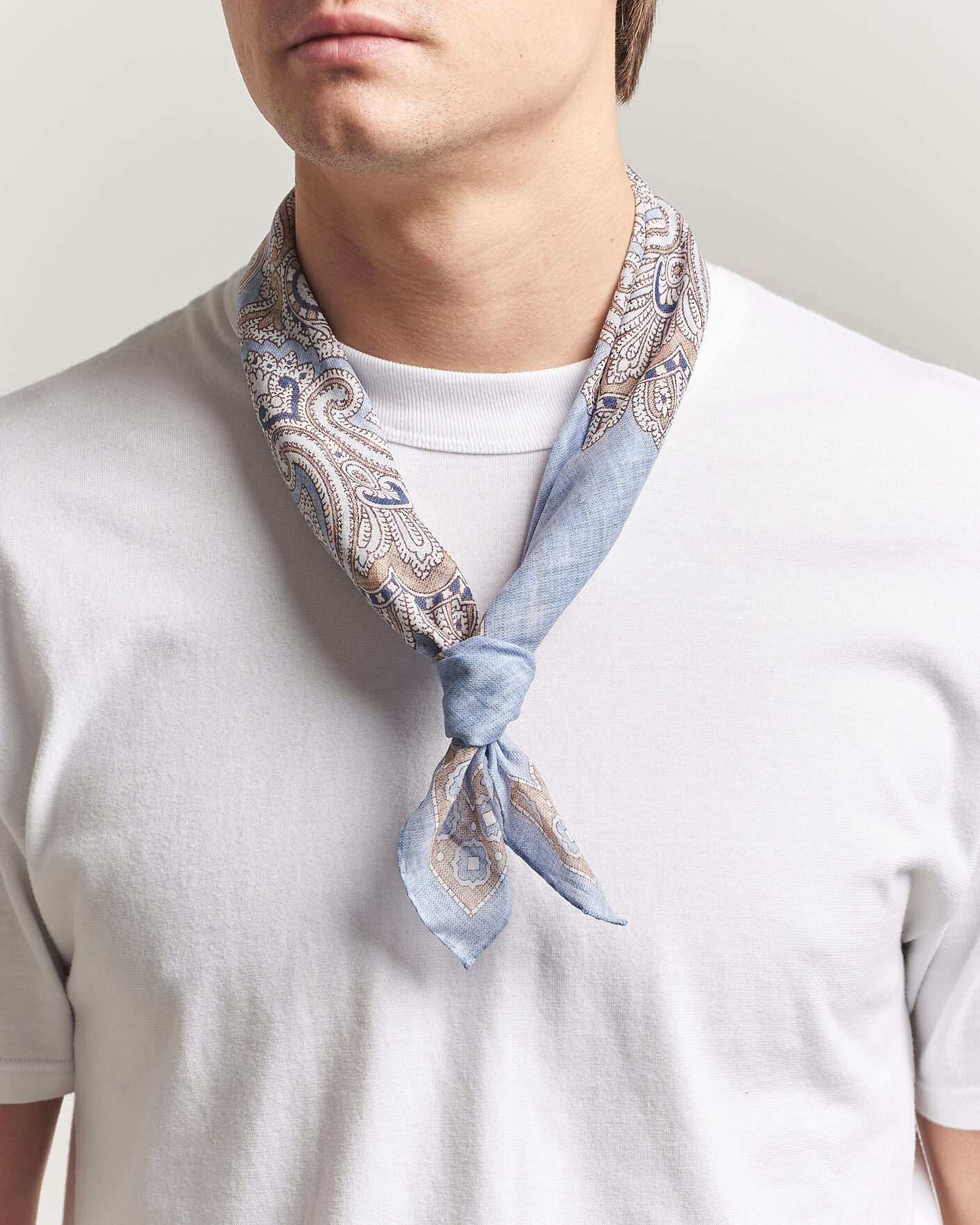 Herre | Tørklæde | Amanda Christensen | Cotton Voilé Large Paisley Bandana Blue