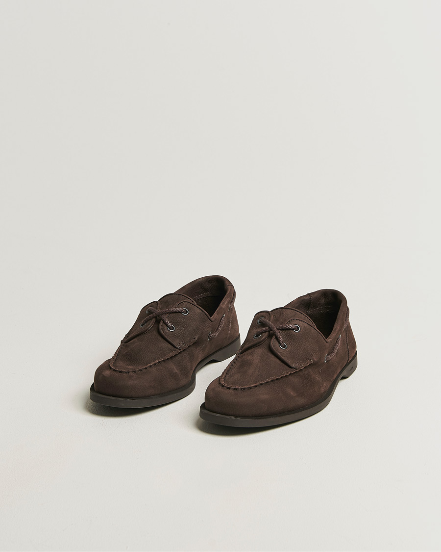Herre | Sejlersko | John Lobb | Foil Boat Shoes Dark Brown Nubuck