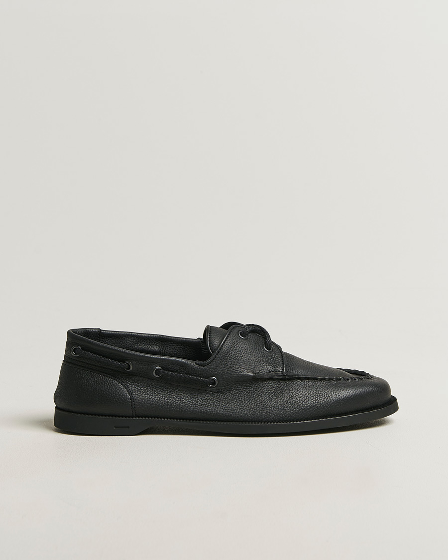 Herre | Sejlersko | John Lobb | Foil Boat Shoes Black Grain