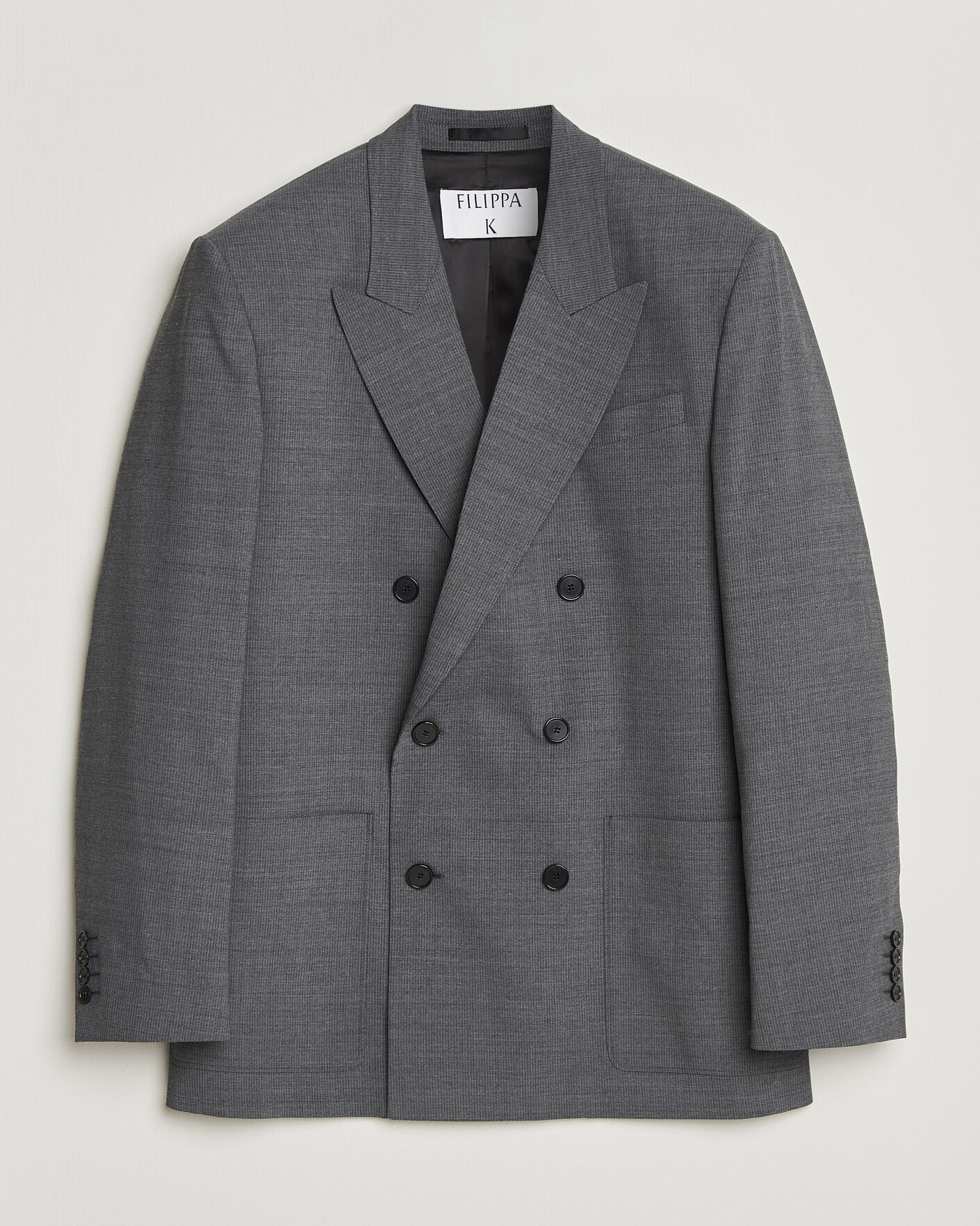 Herre | Blazere & jakker | Filippa K | Michael Wool Pinstriped Double Breasted Blazer Mid Grey