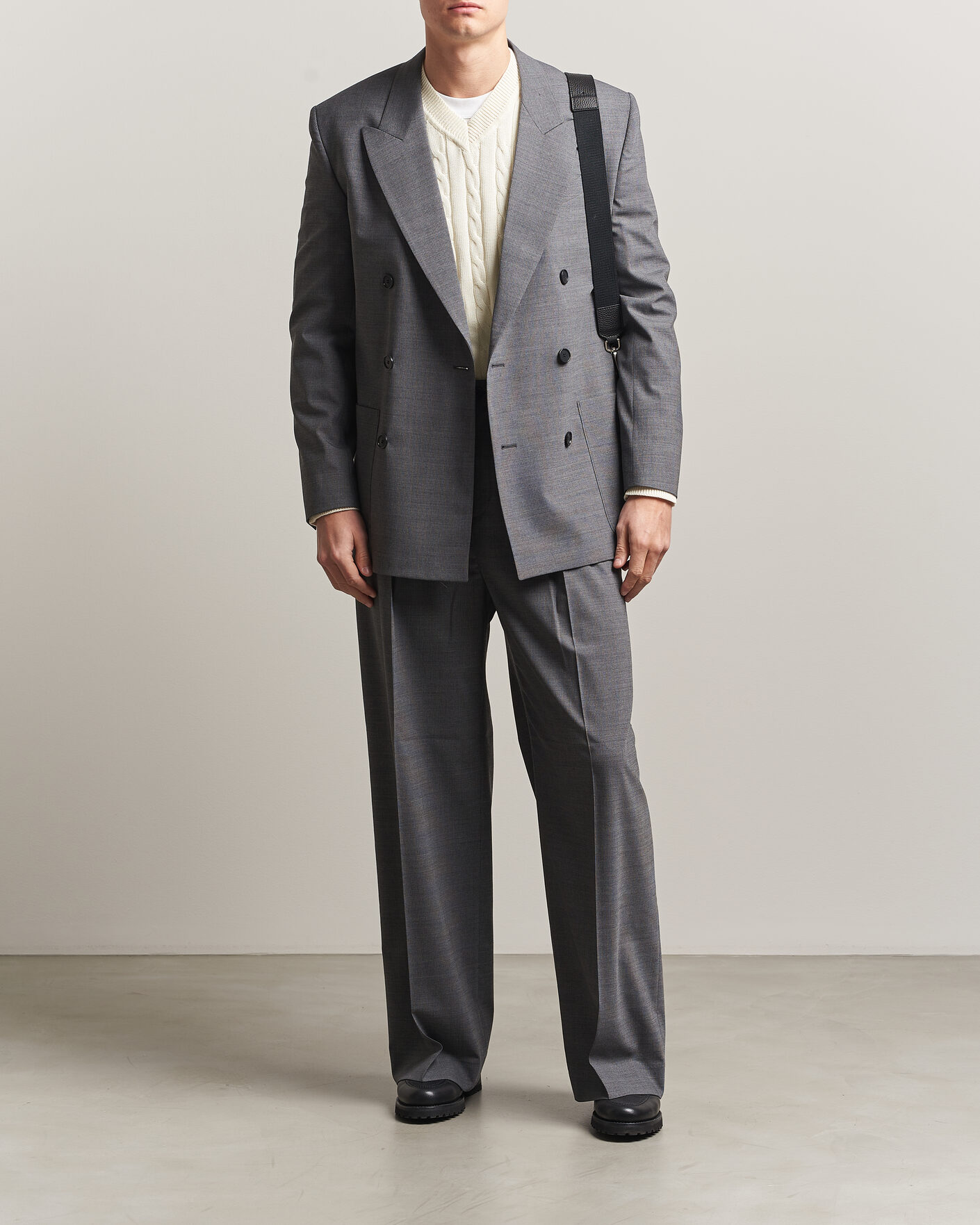 Herre | Blazere & jakker | Filippa K | Michael Wool Pinstriped Double Breasted Blazer Mid Grey