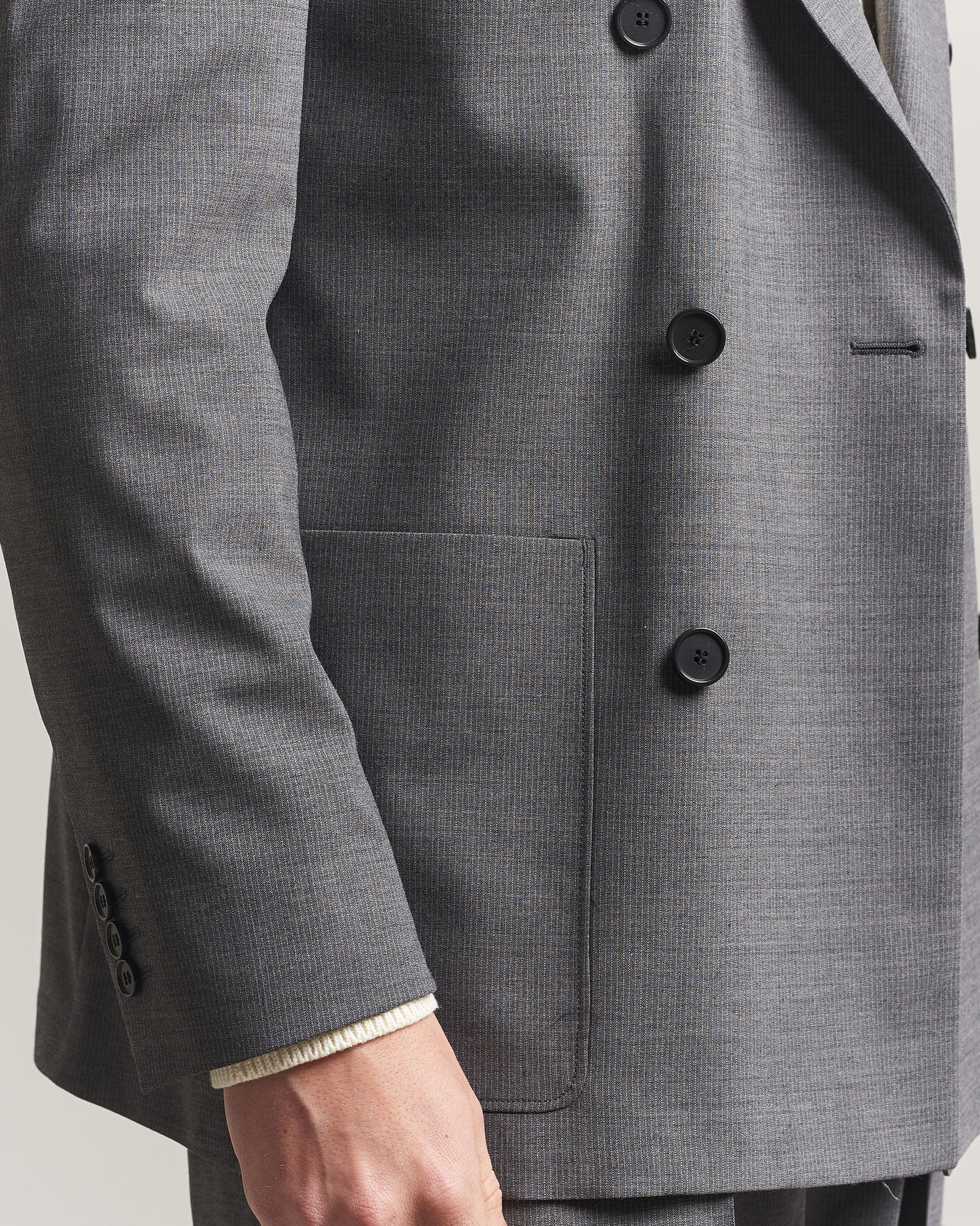 Herre | Blazere & jakker | Filippa K | Michael Wool Pinstriped Double Breasted Blazer Mid Grey