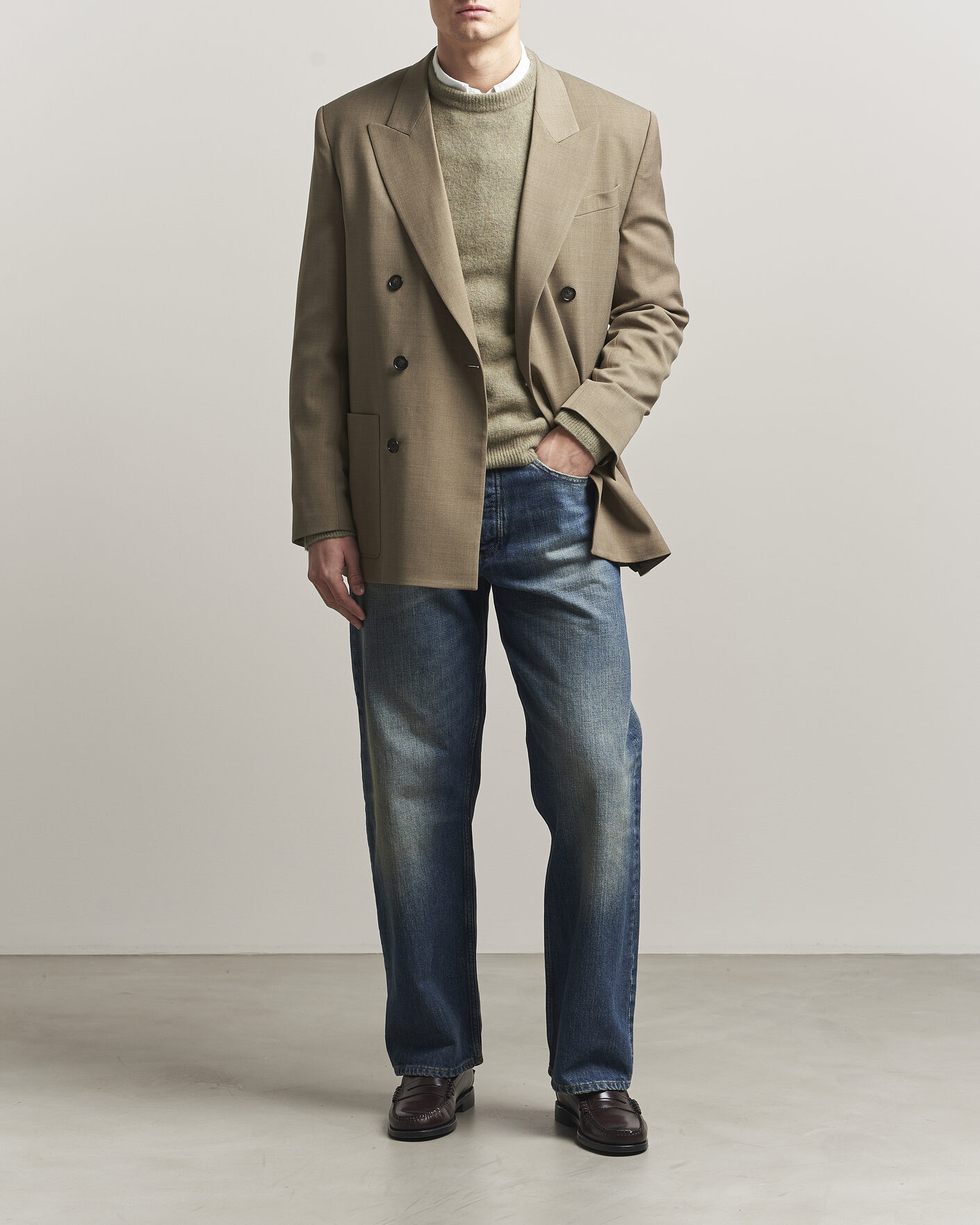 Herre | Blazere & jakker | Filippa K | Michael Wool Double Breasted Blazer Light Driftwood