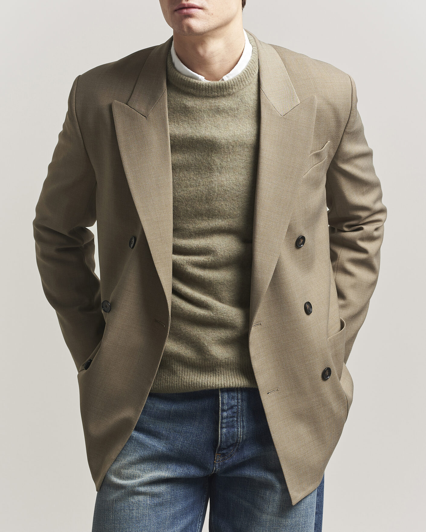 Herre | Blazere & jakker | Filippa K | Michael Wool Double Breasted Blazer Light Driftwood