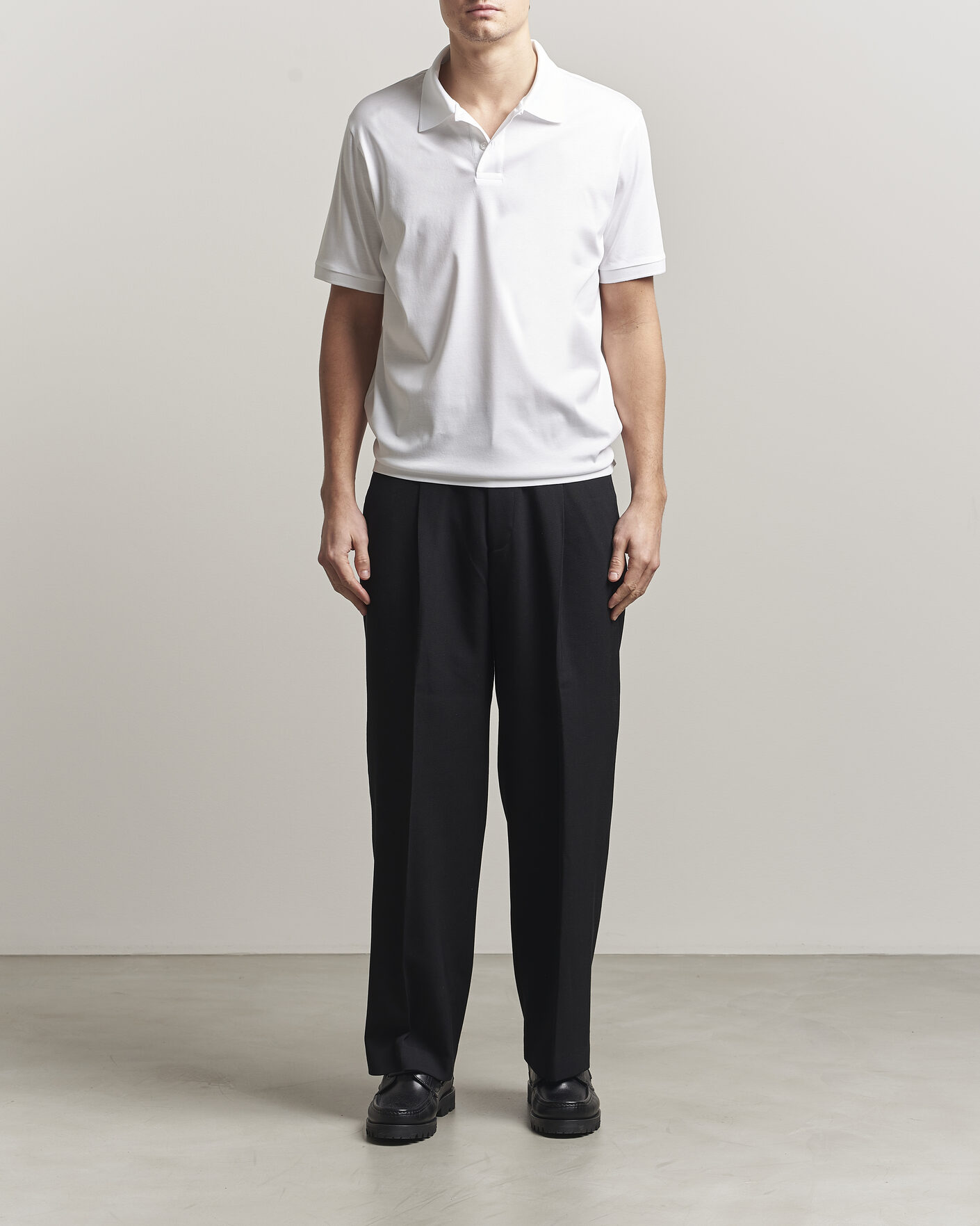 Herre | Polotrøjer | Filippa K | Technical Cotton Polo White