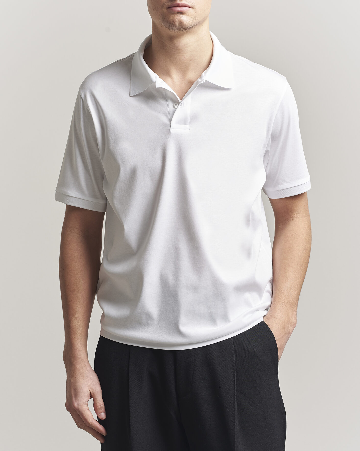 Herre | Polotrøjer | Filippa K | Technical Cotton Polo White