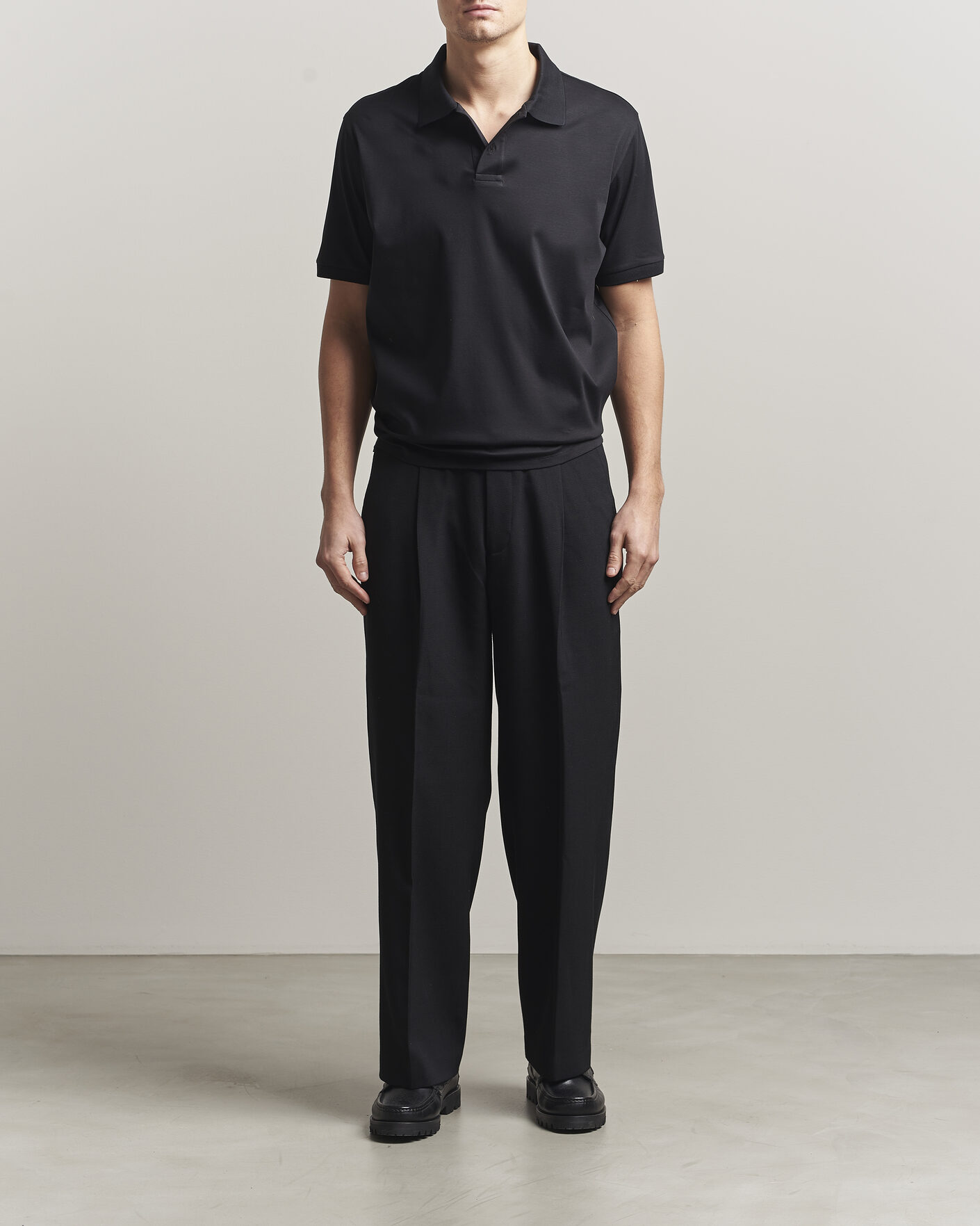 Herre | Polotrøjer | Filippa K | Technical Cotton Polo Black