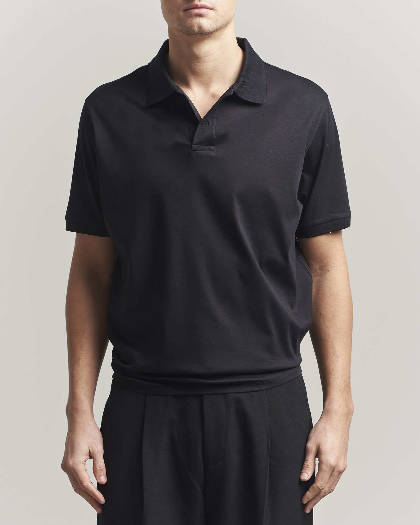 Herre | Polotrøjer | Filippa K | Technical Cotton Polo Black