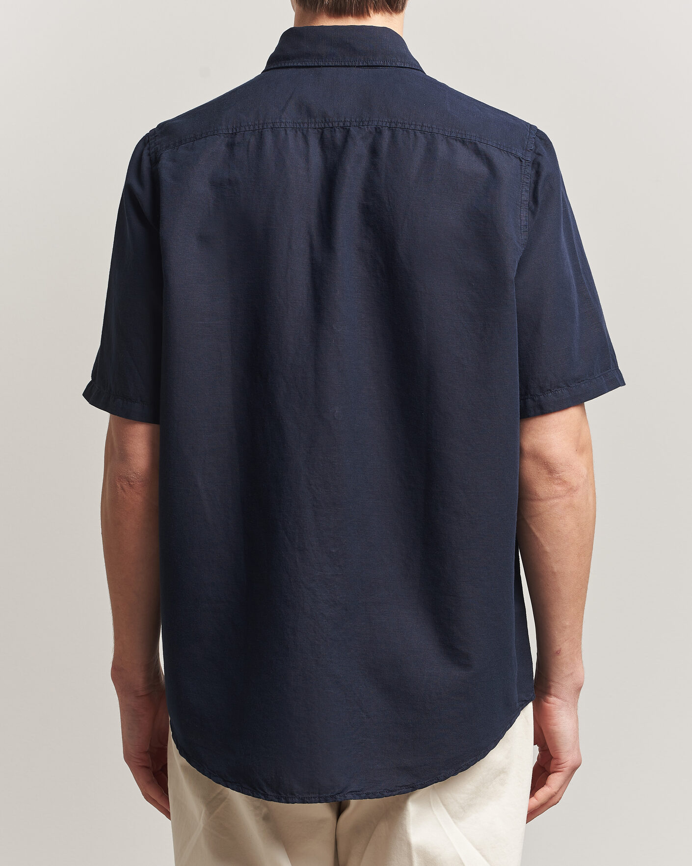 Herre | Skjorter | Filippa K | Cotton/Linen Short Sleeve Shirt Navy