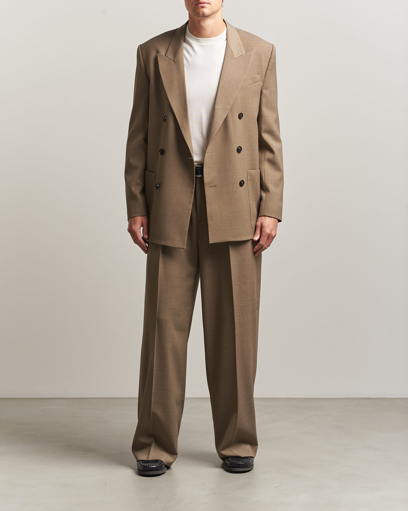 Herre | Bukser | Filippa K | Milo Wide Wool Trousers Light Driftwood